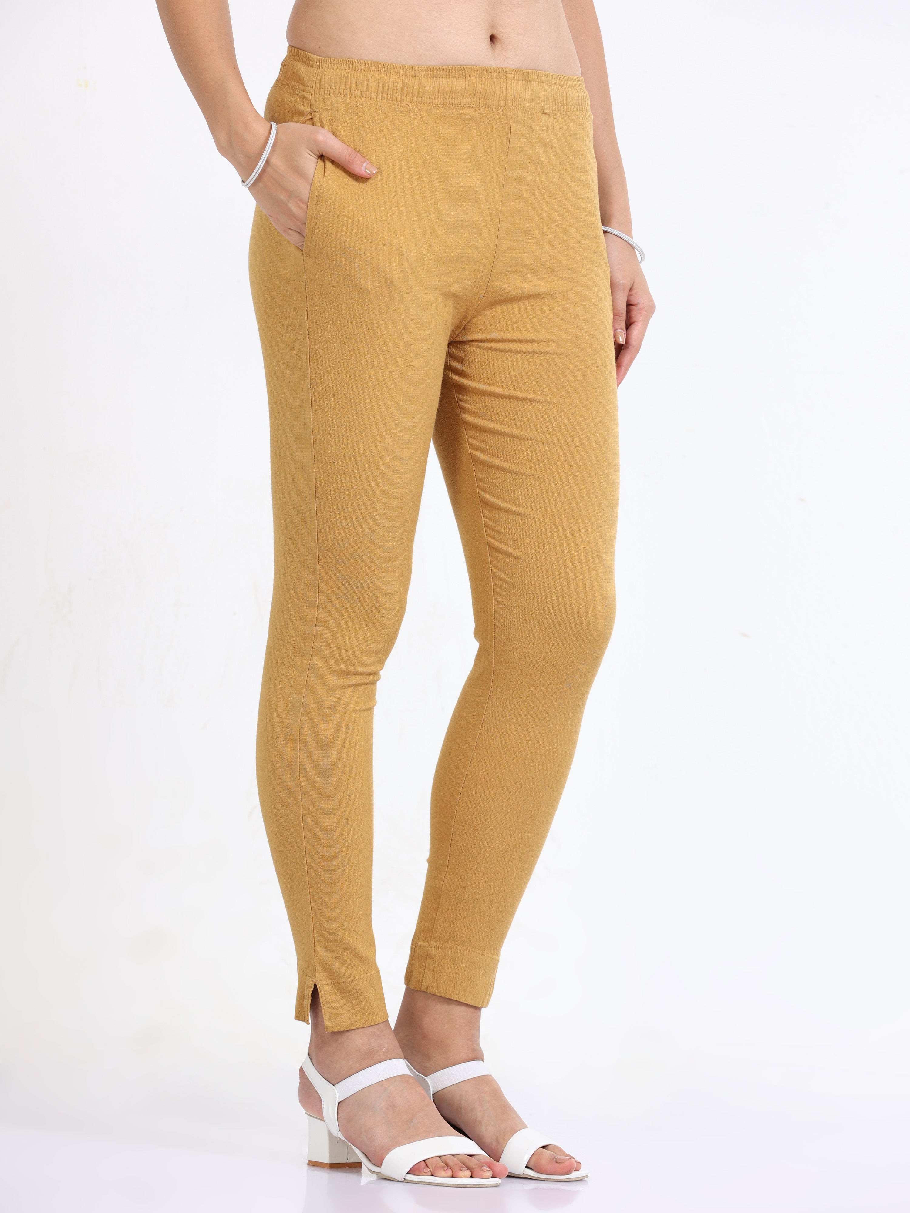 Dark Beige Rayon Stretchable Kurti Pant