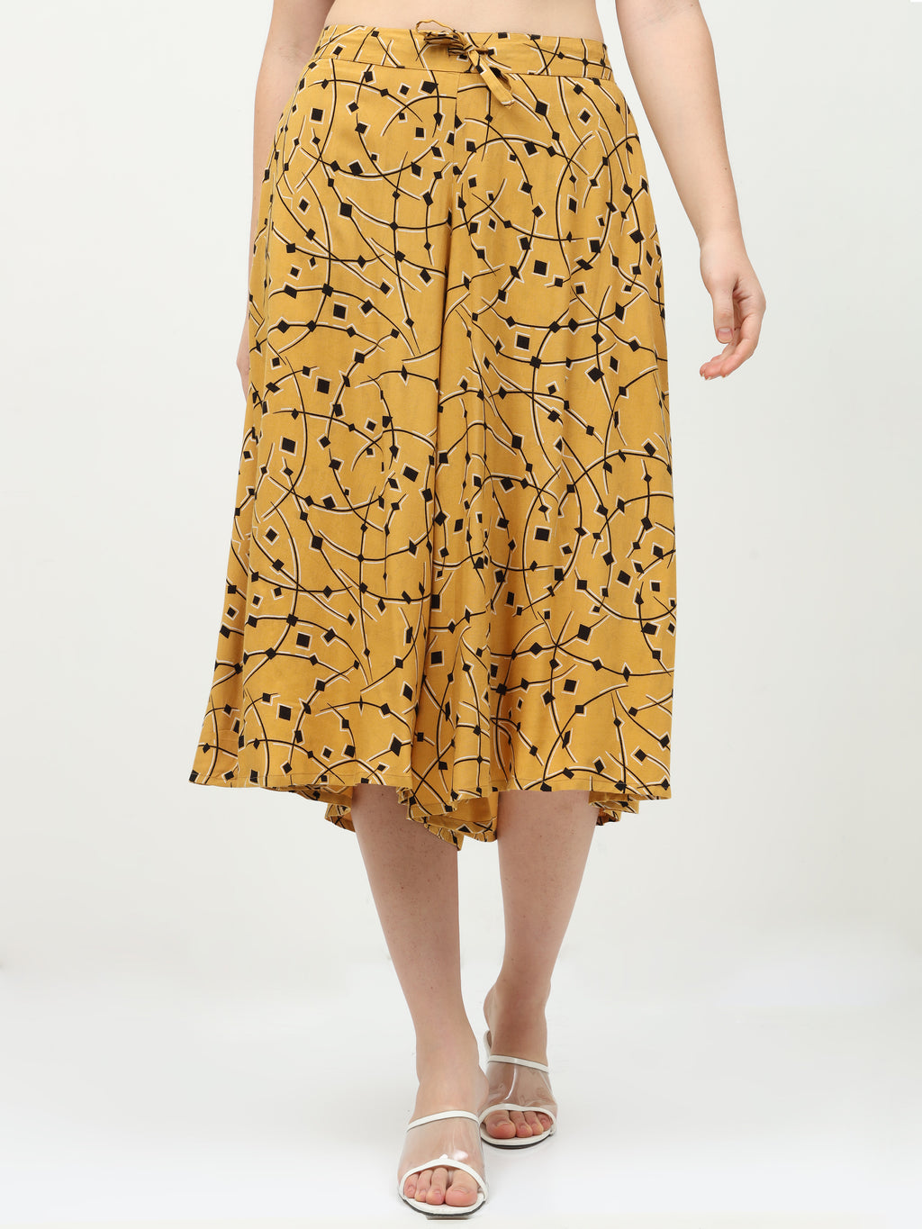 Yellow Printed Culottes