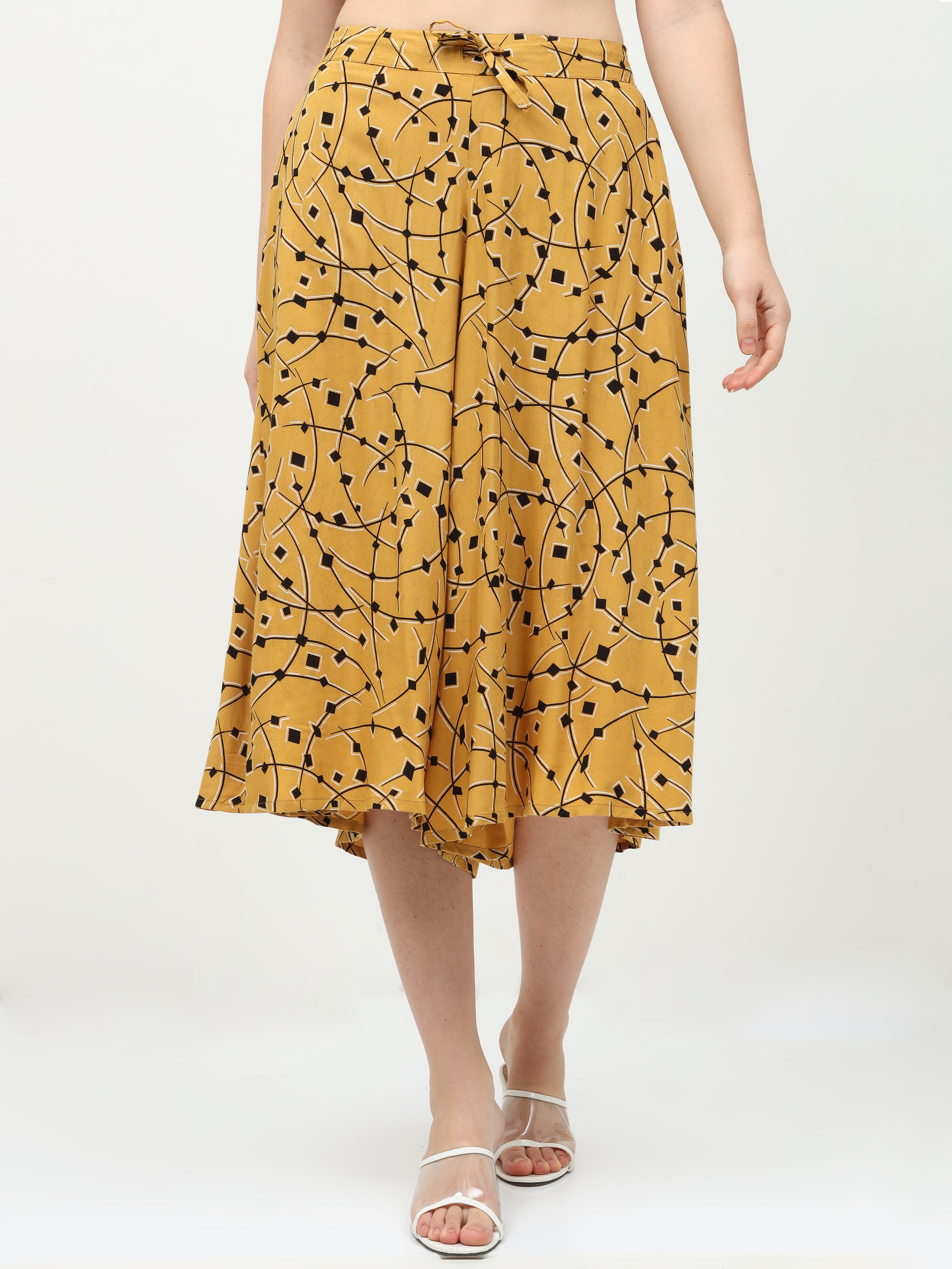 Yellow Printed Culottes