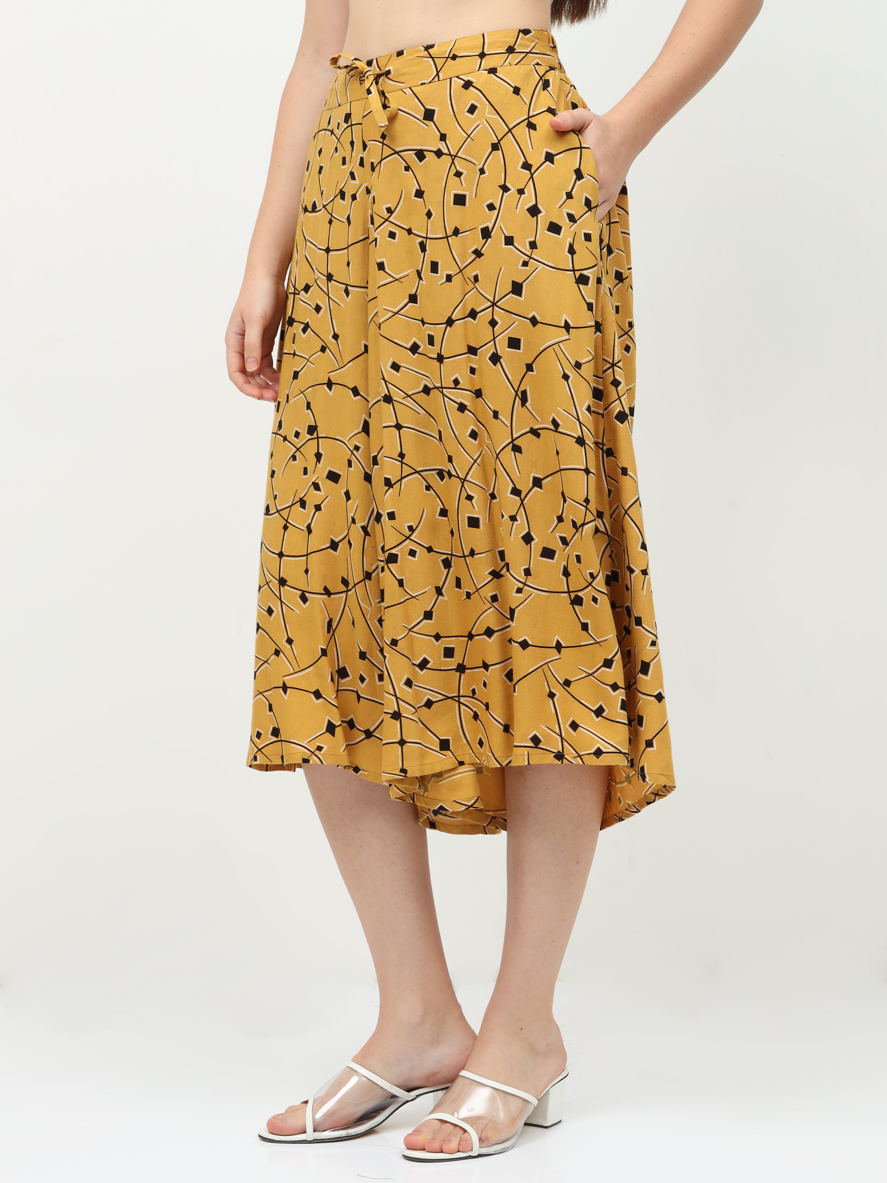 Yellow Printed Culottes