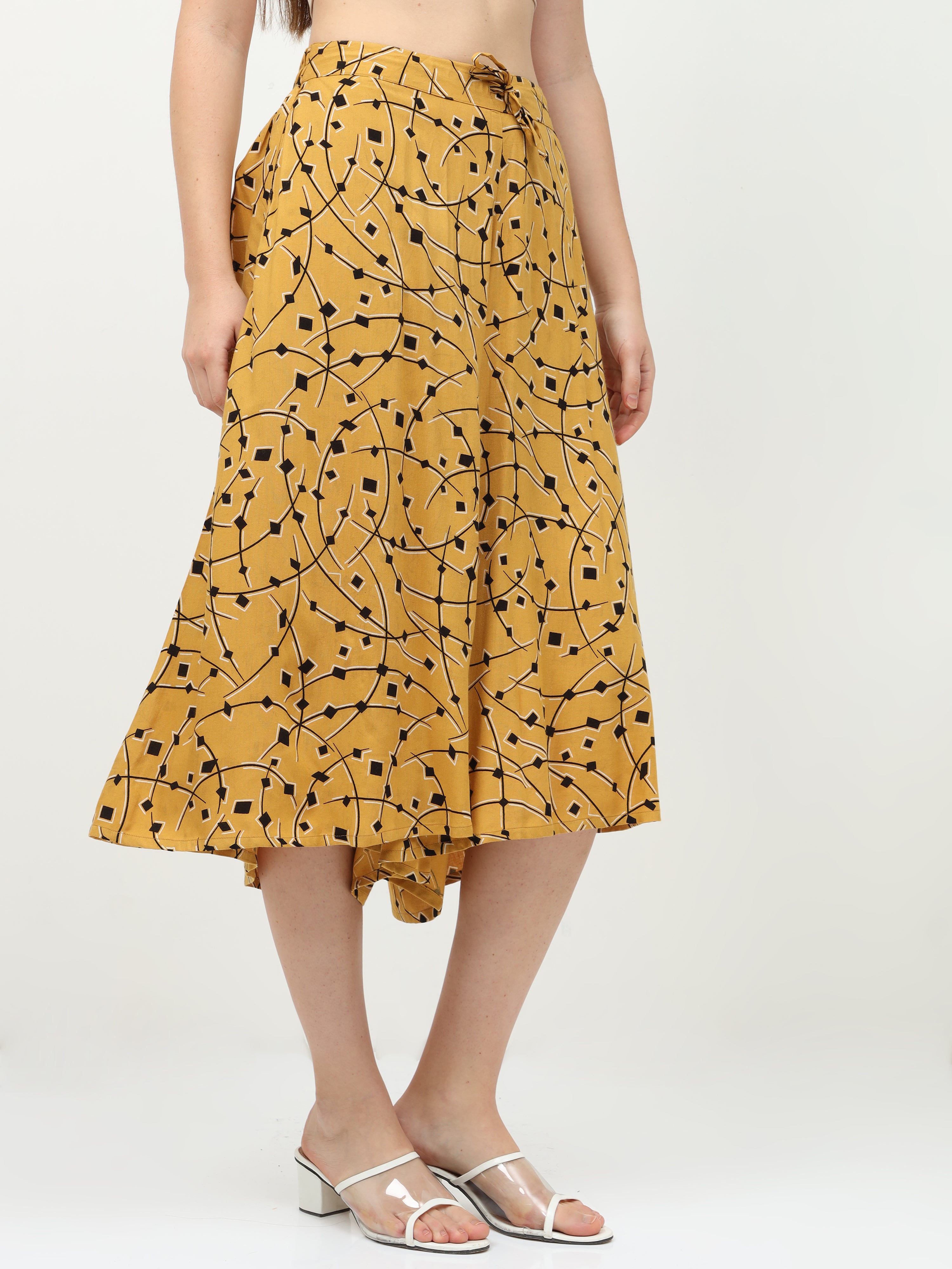 Yellow Printed Culottes