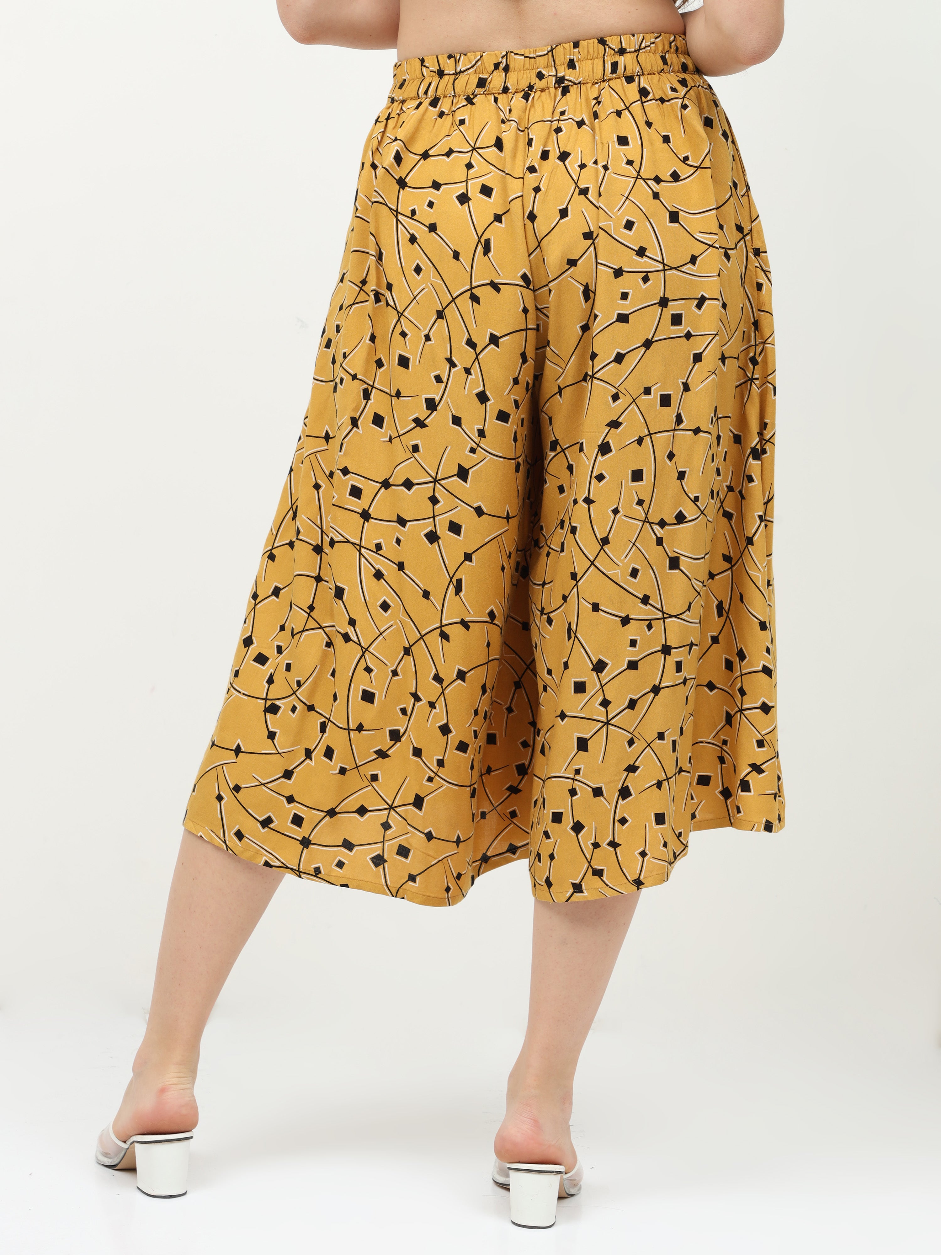 Yellow Printed Culottes