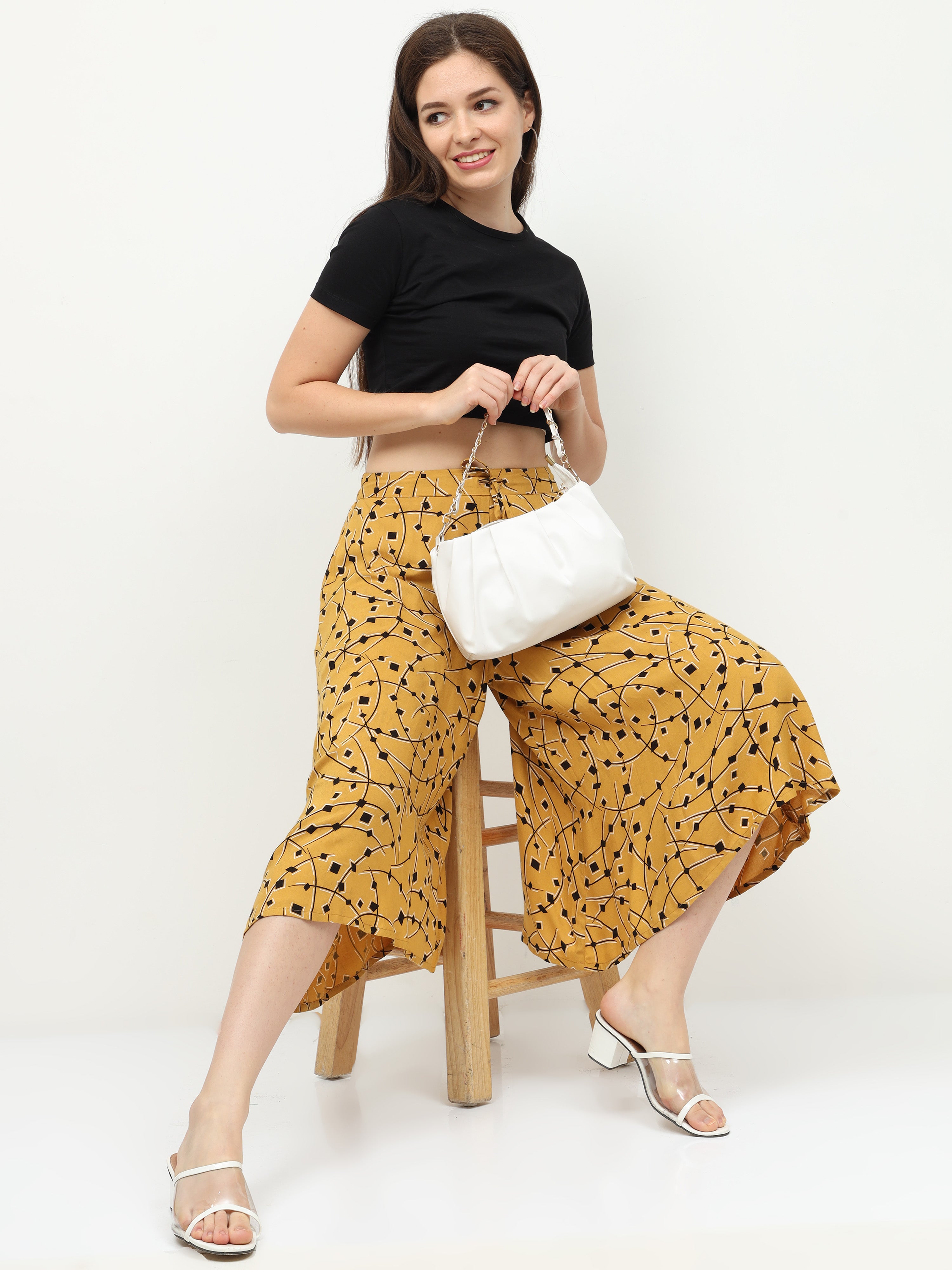 Yellow Printed Culottes