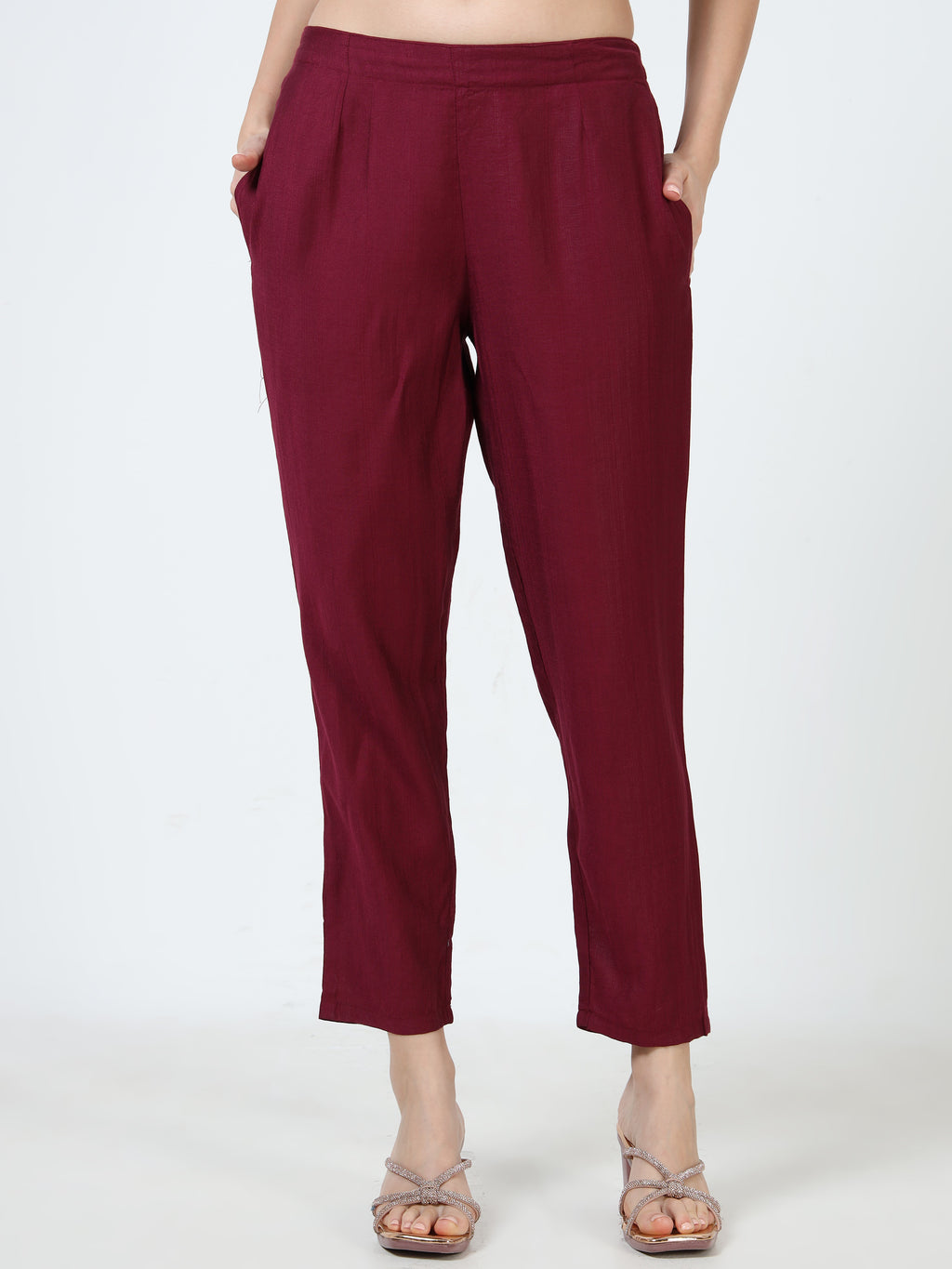 Rayon Printed Coord Set – Maroon Bloom