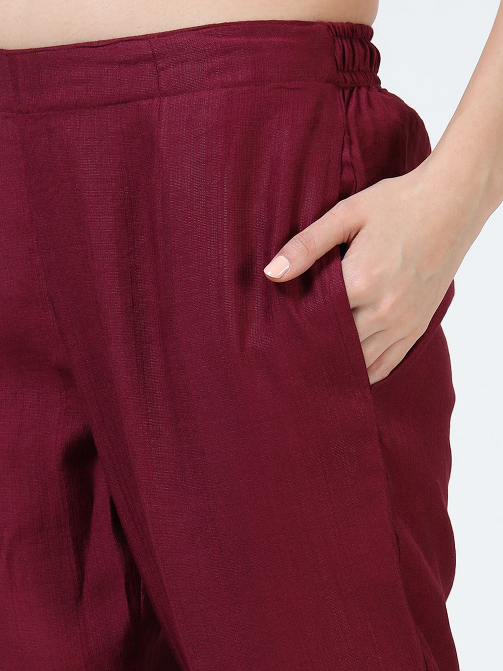 Rayon Printed Coord Set – Maroon Bloom