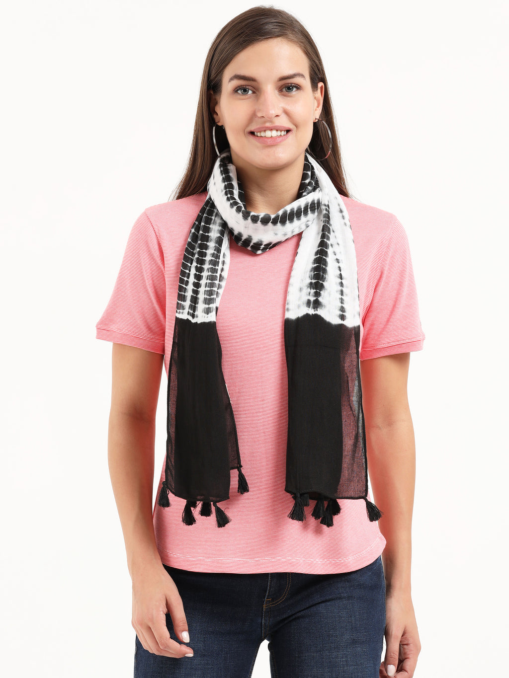 Black & White Tie-Dye Scarf