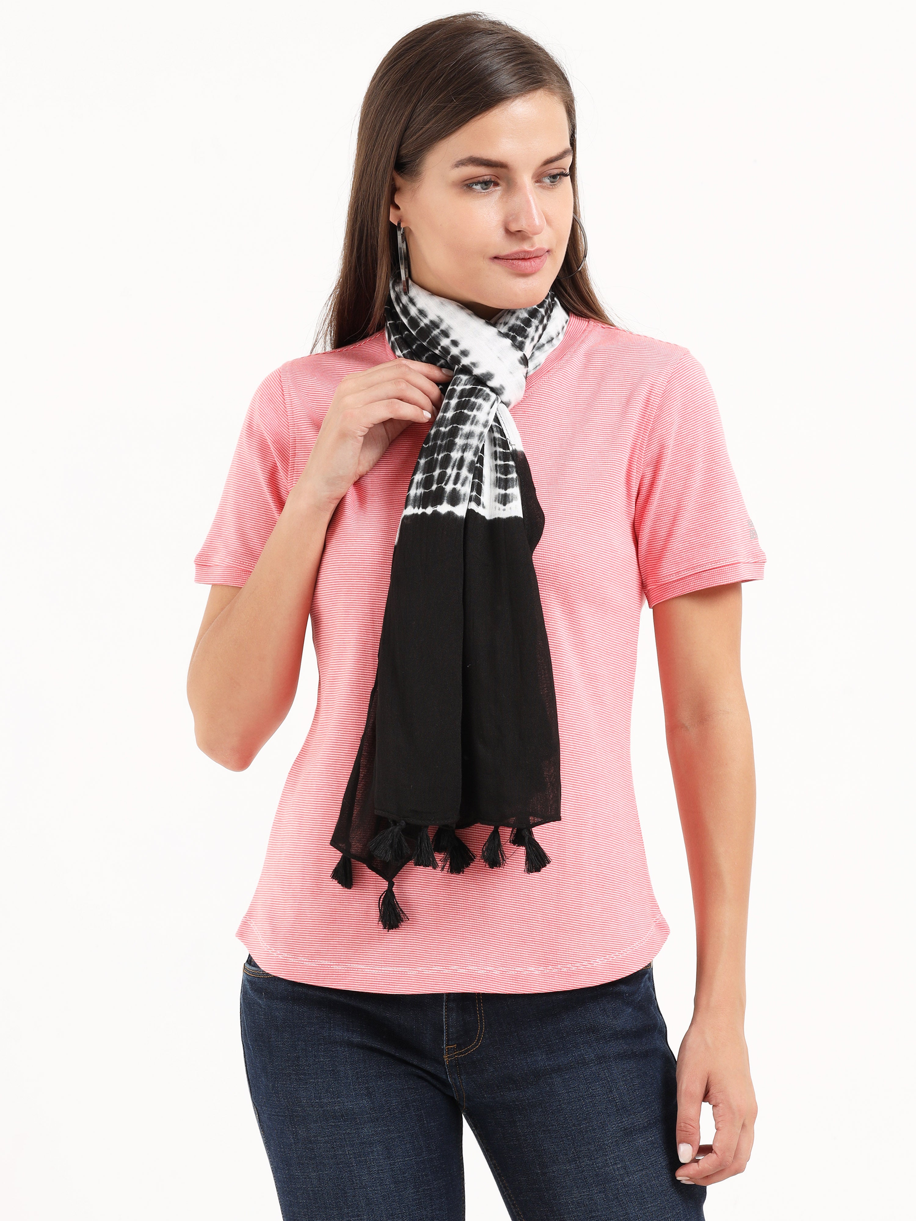 Black & White Tie-Dye Scarf
