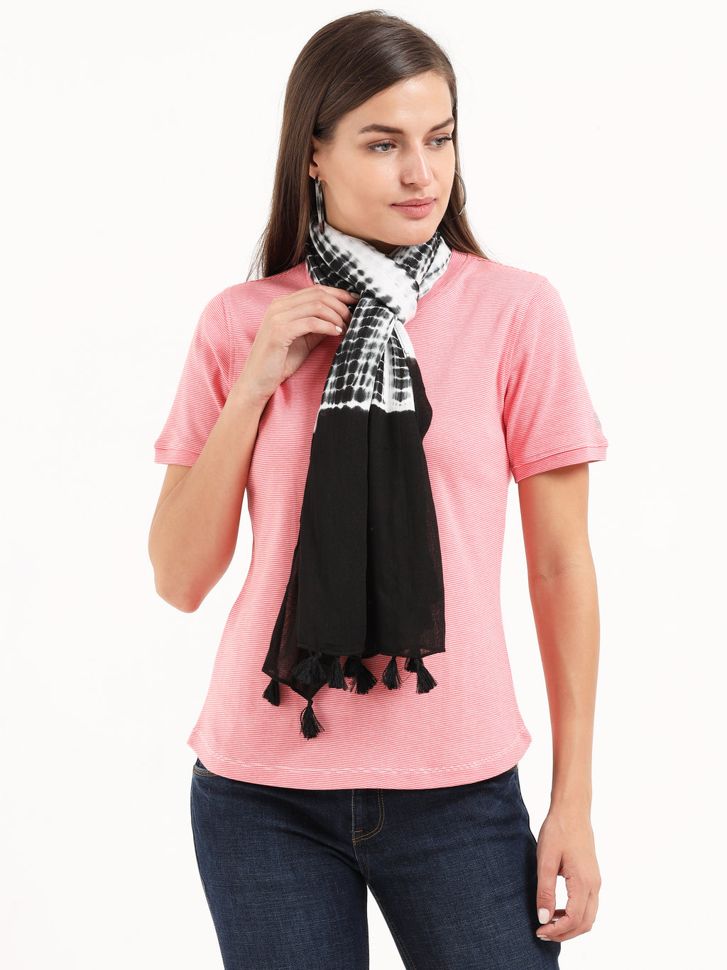 Black & White Tie-Dye Scarf