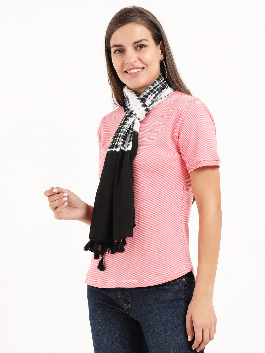 Black & White Tie-Dye Scarf