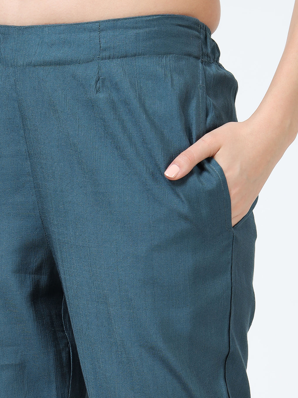 Rayon Printed Coord Set – Blue Serenity