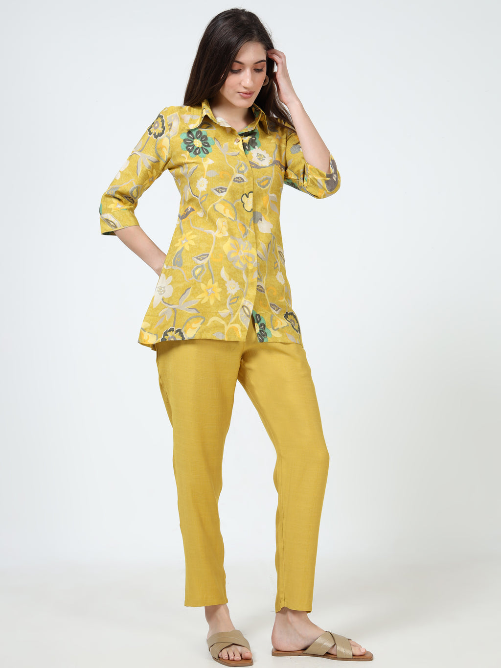 Rayon Printed Coord Set – Sunshine Bloom