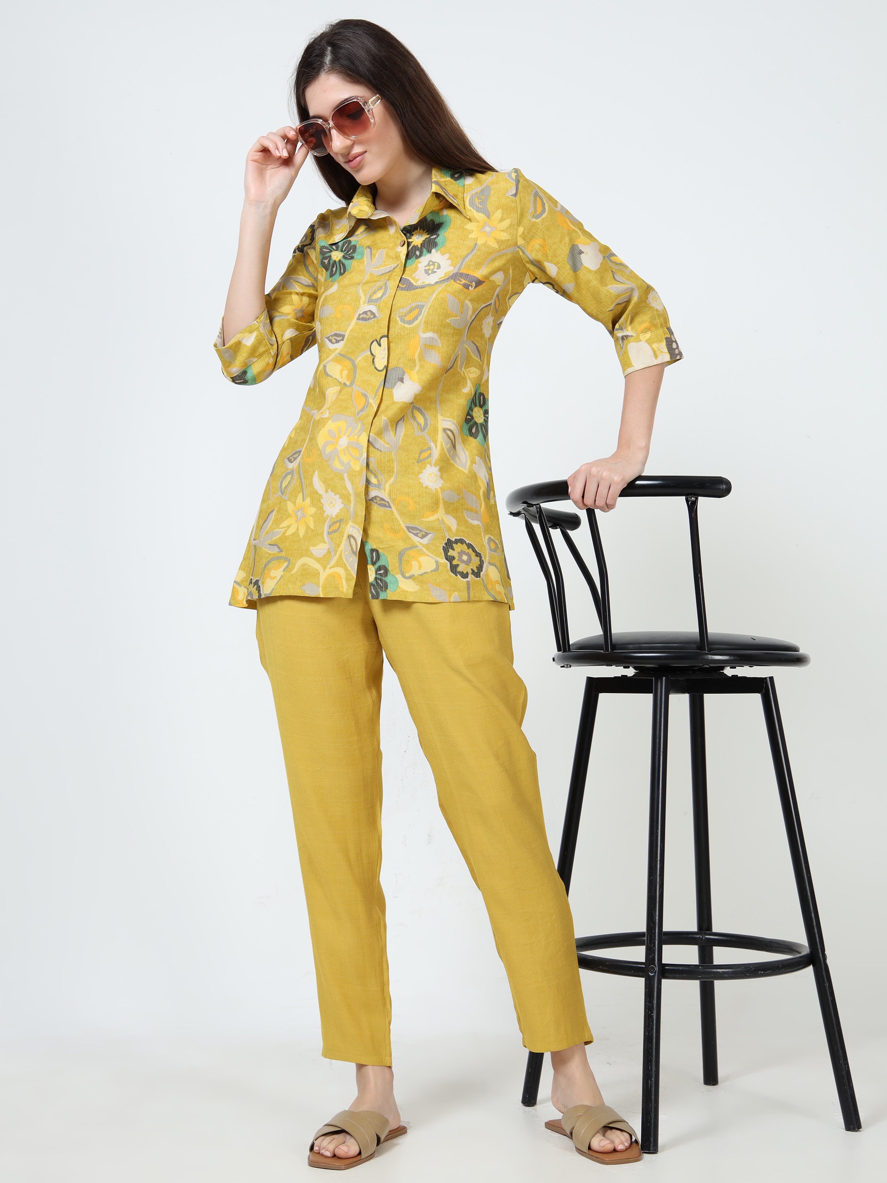 Rayon Printed Coord Set – Sunshine Bloom