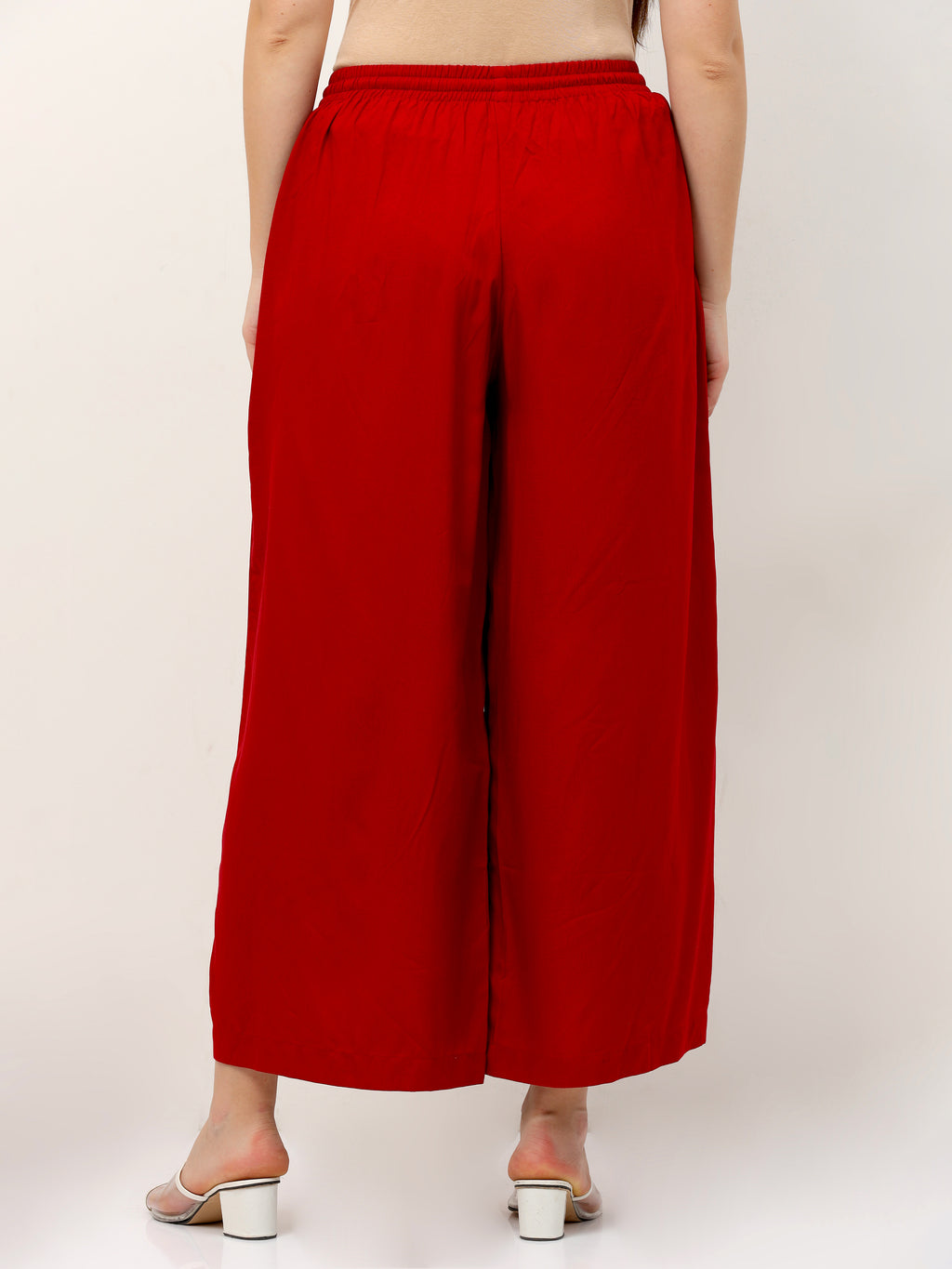 Maroon Viscose Palazzo Pant Plain