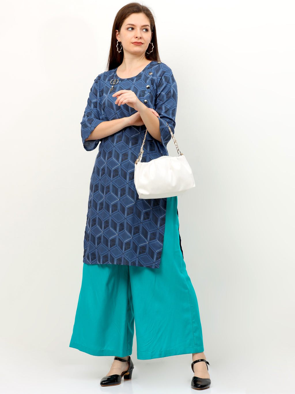 Rama Green Viscose Palazzo Pant Plain