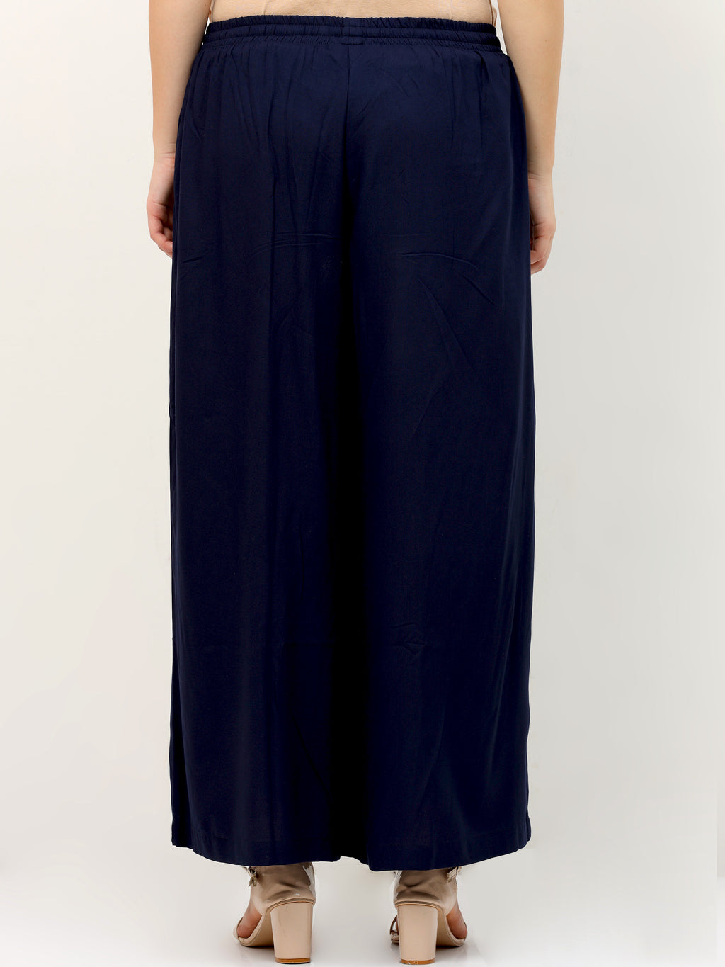 Navy Blue Viscose Palazzo Pant Plain