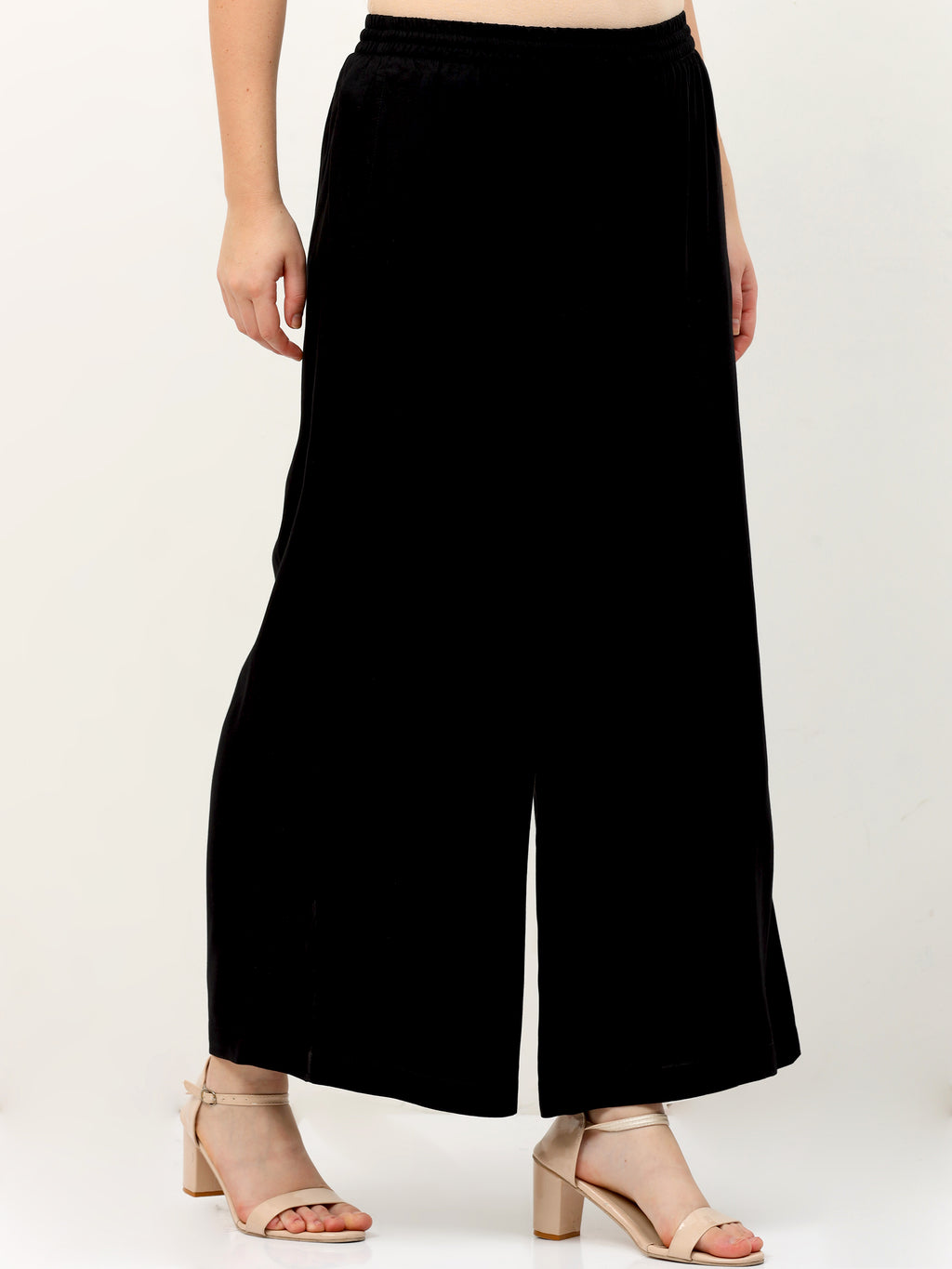 Black Viscose Palazzo Pant Plain