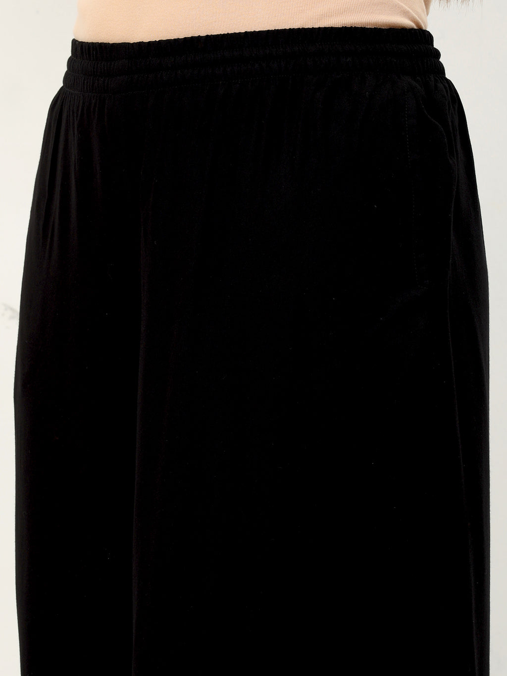 Black Viscose Palazzo Pant Plain