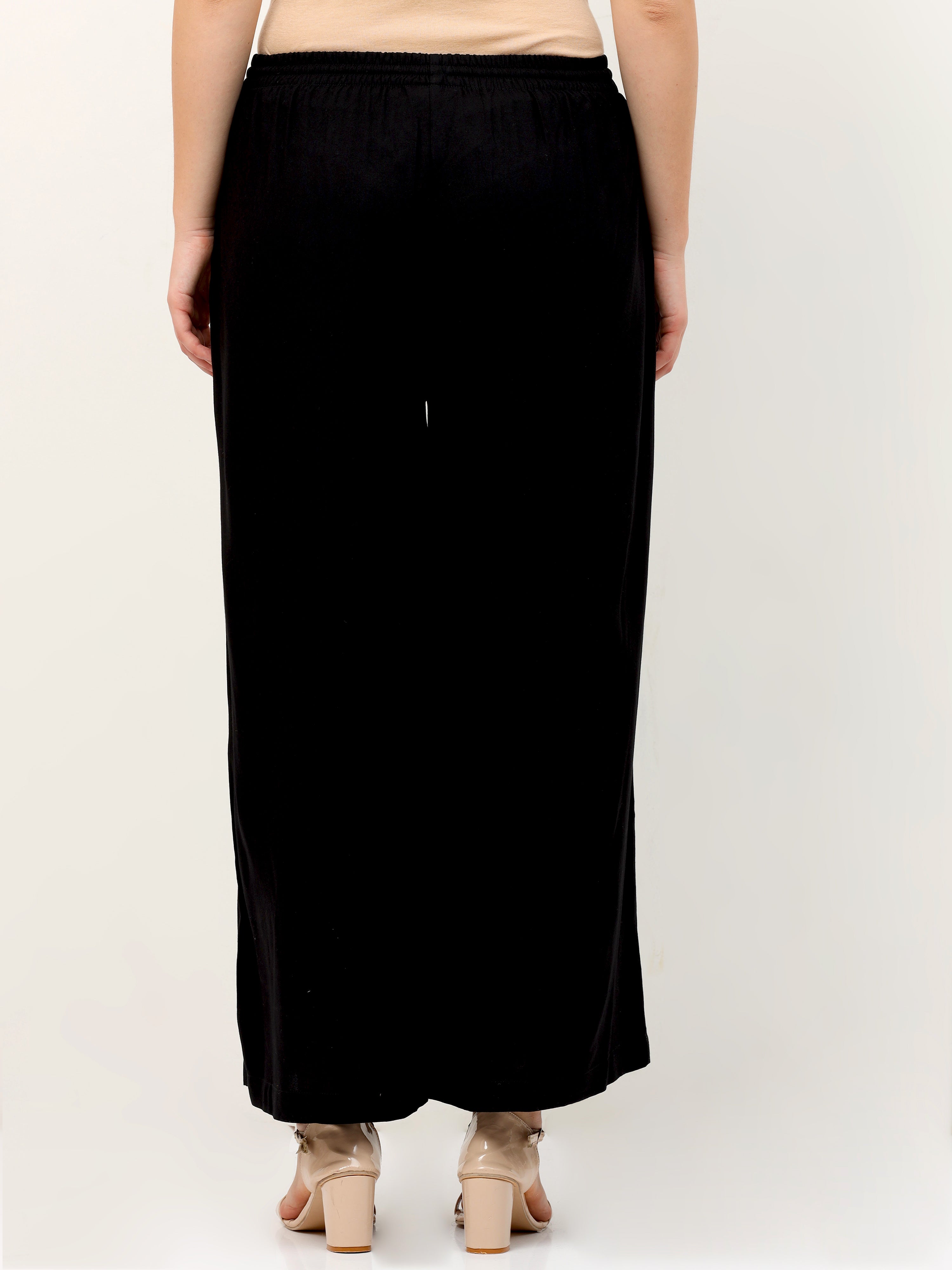 Black Viscose Palazzo Pant Plain