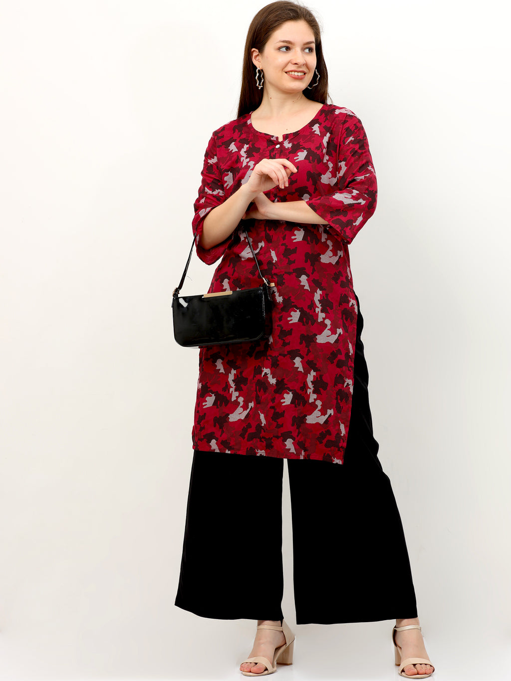 Black Viscose Palazzo Pant Plain