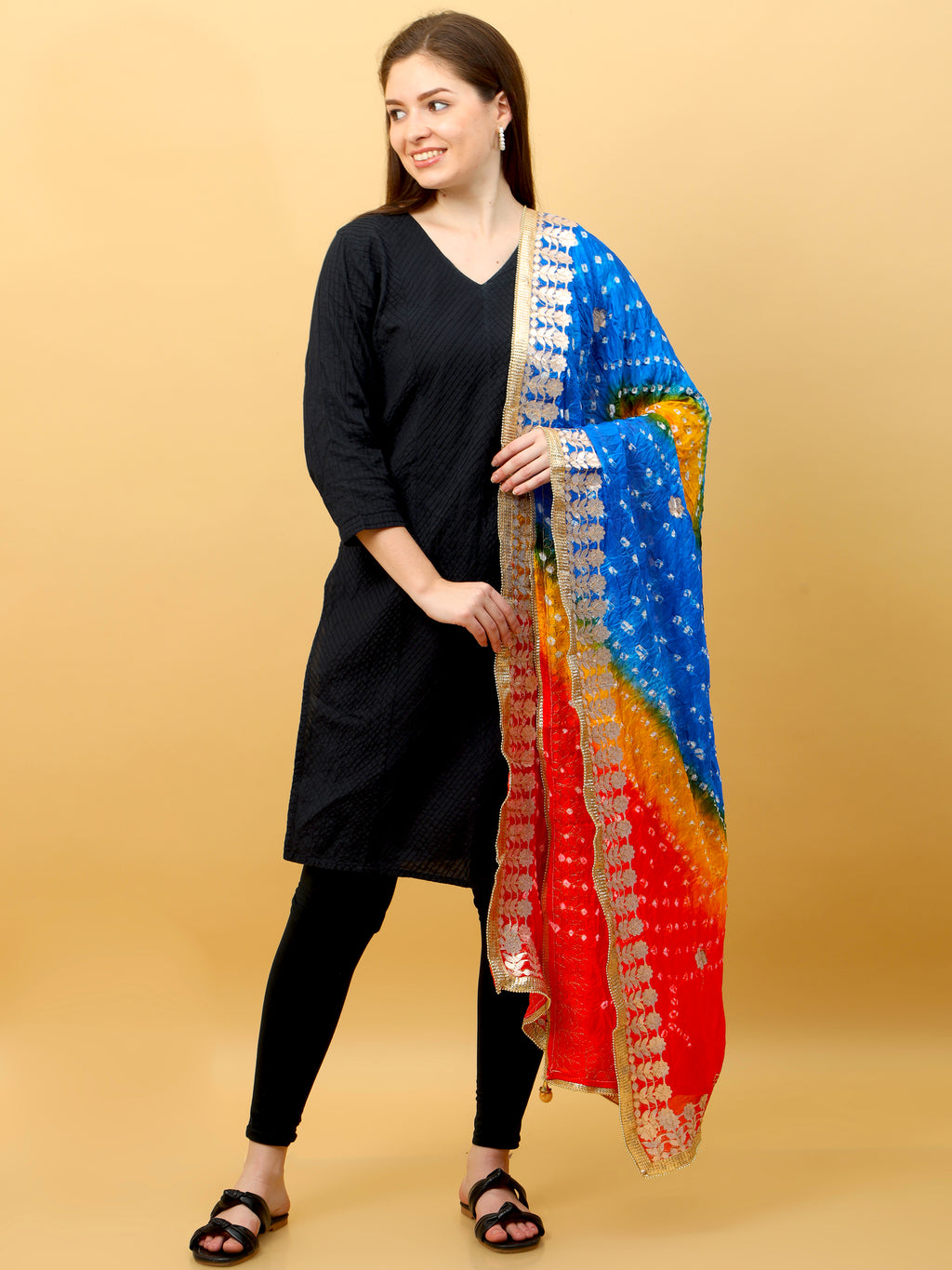 Bandhani Gota Dupatta