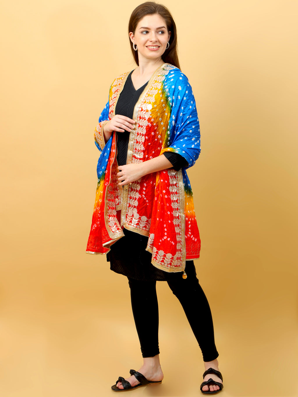 Bandhani Gota Dupatta