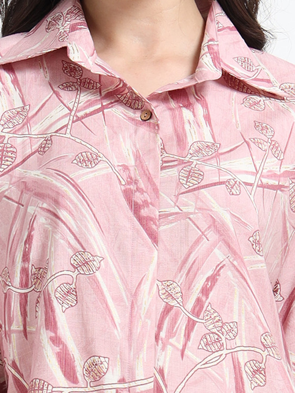 Rayon Printed Coord Set – Pink Breeze