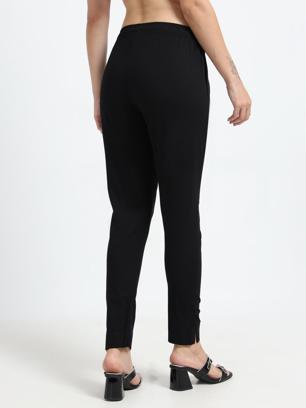 Black Rayon Stretchable Kurti Pant