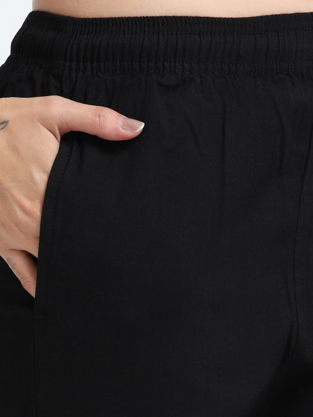 Black Rayon Stretchable Kurti Pant