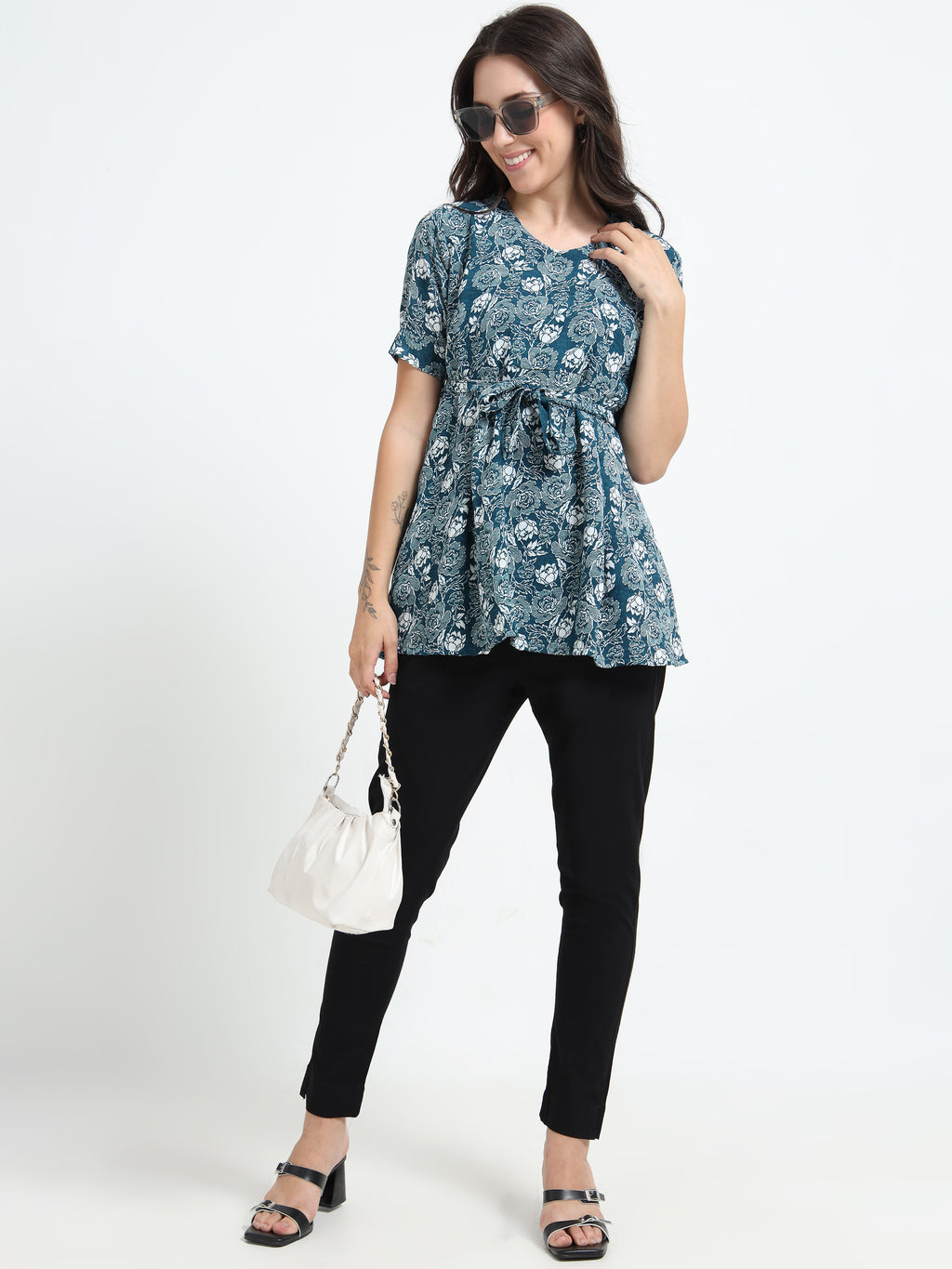 Black Rayon Stretchable Kurti Pant