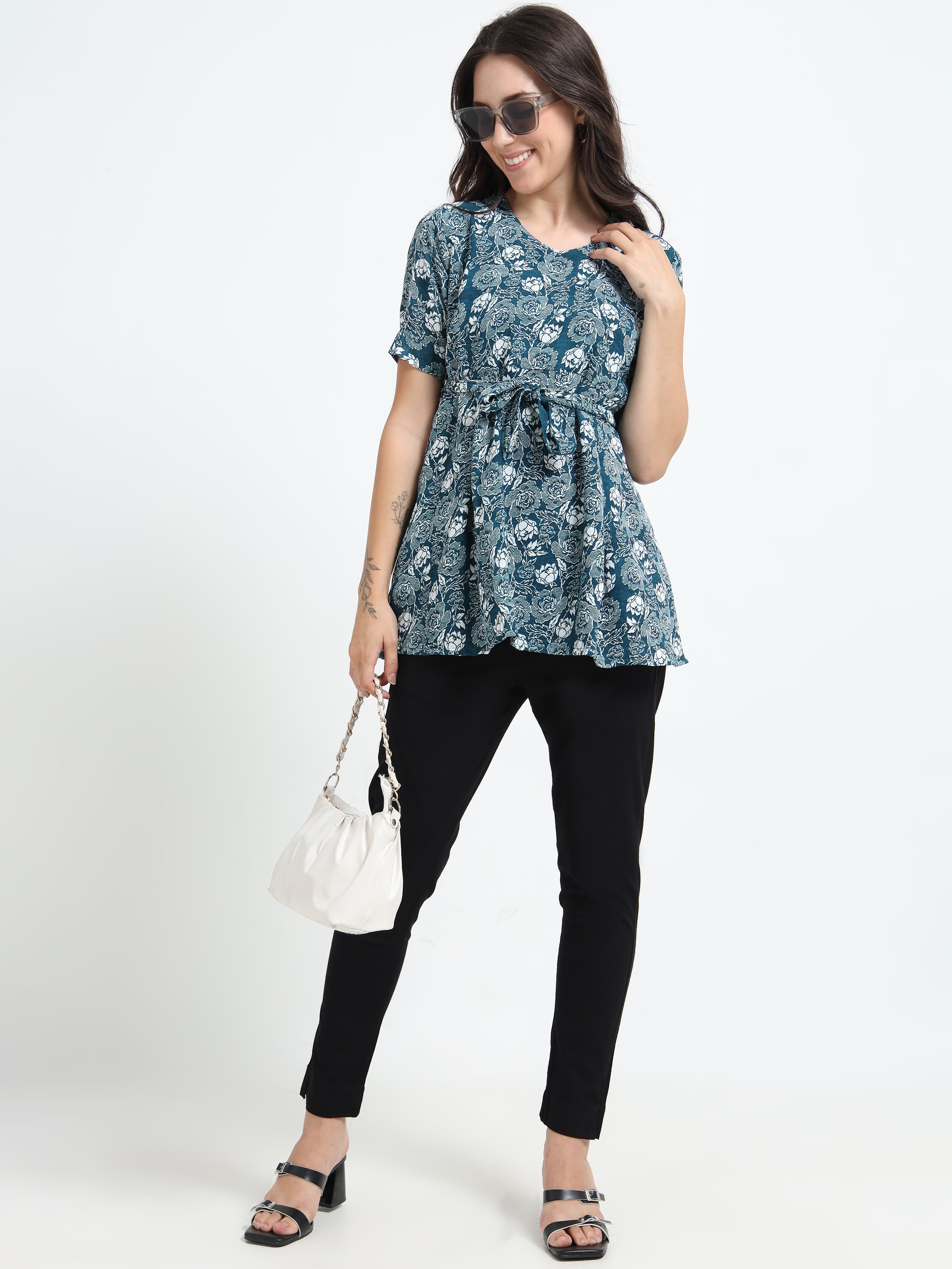 Black Rayon Stretchable Kurti Pant