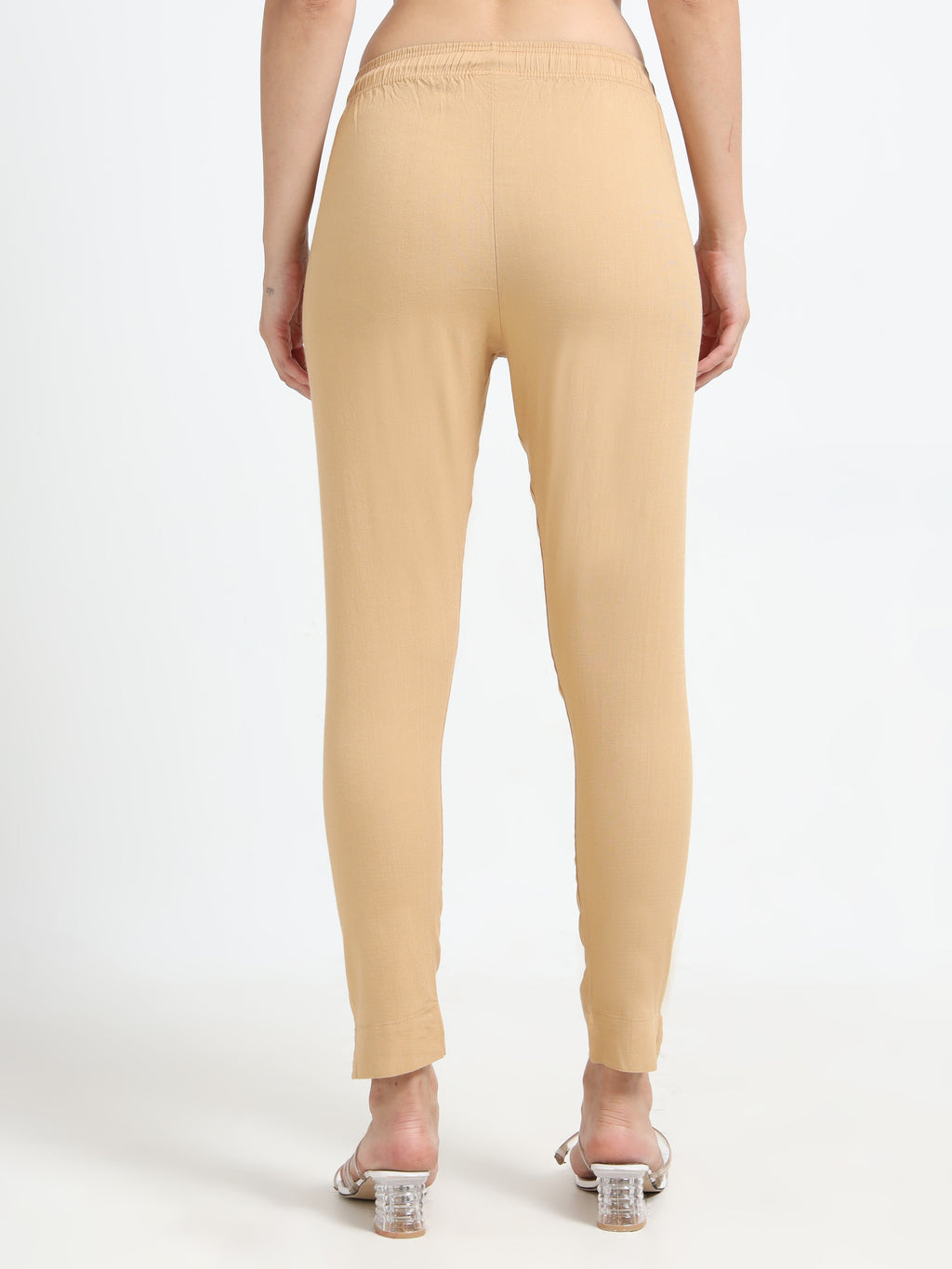 Beige Rayon Stretchable Kurti Pant