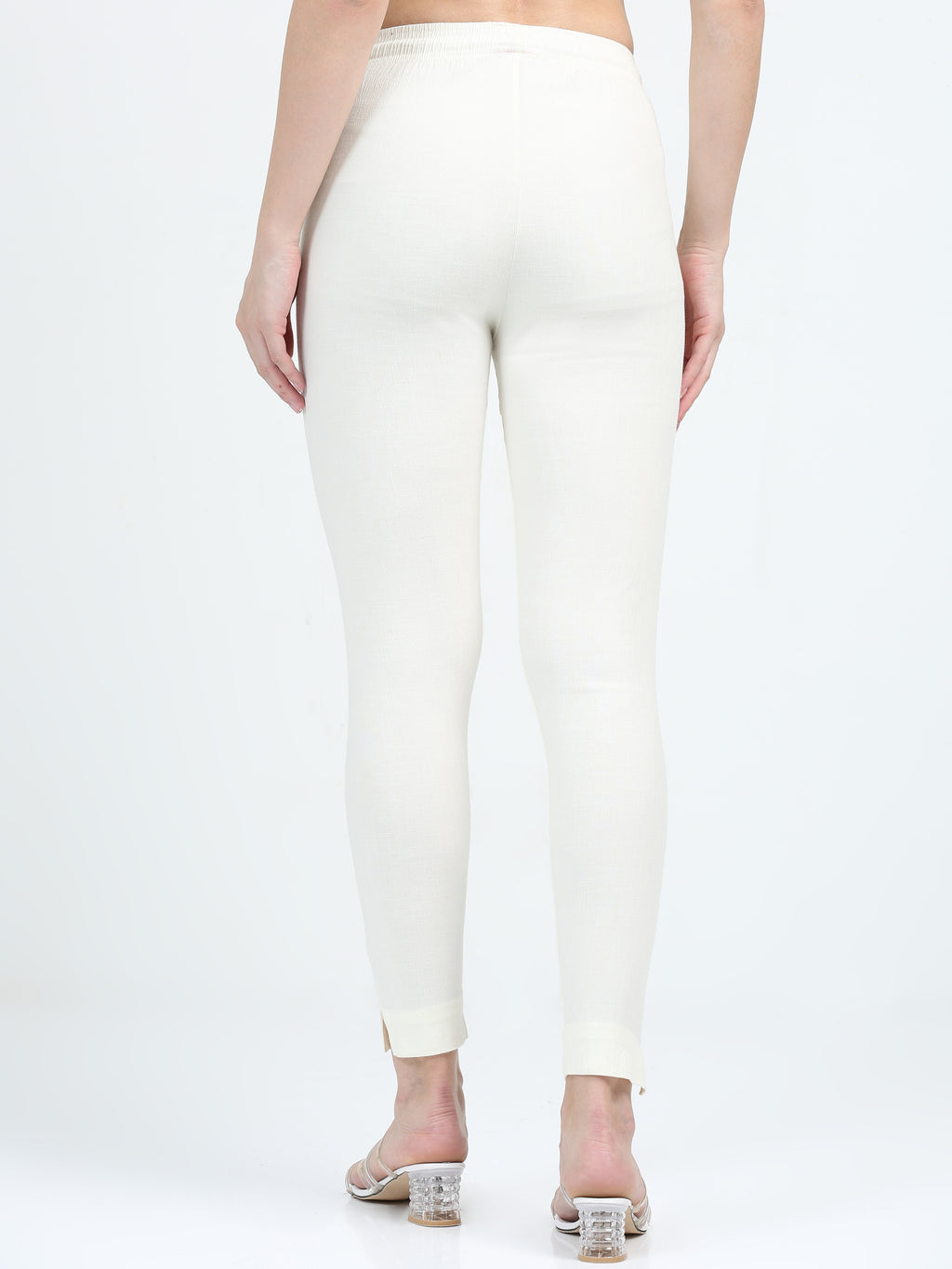 Off White Rayon Stretchable Kurti Pant