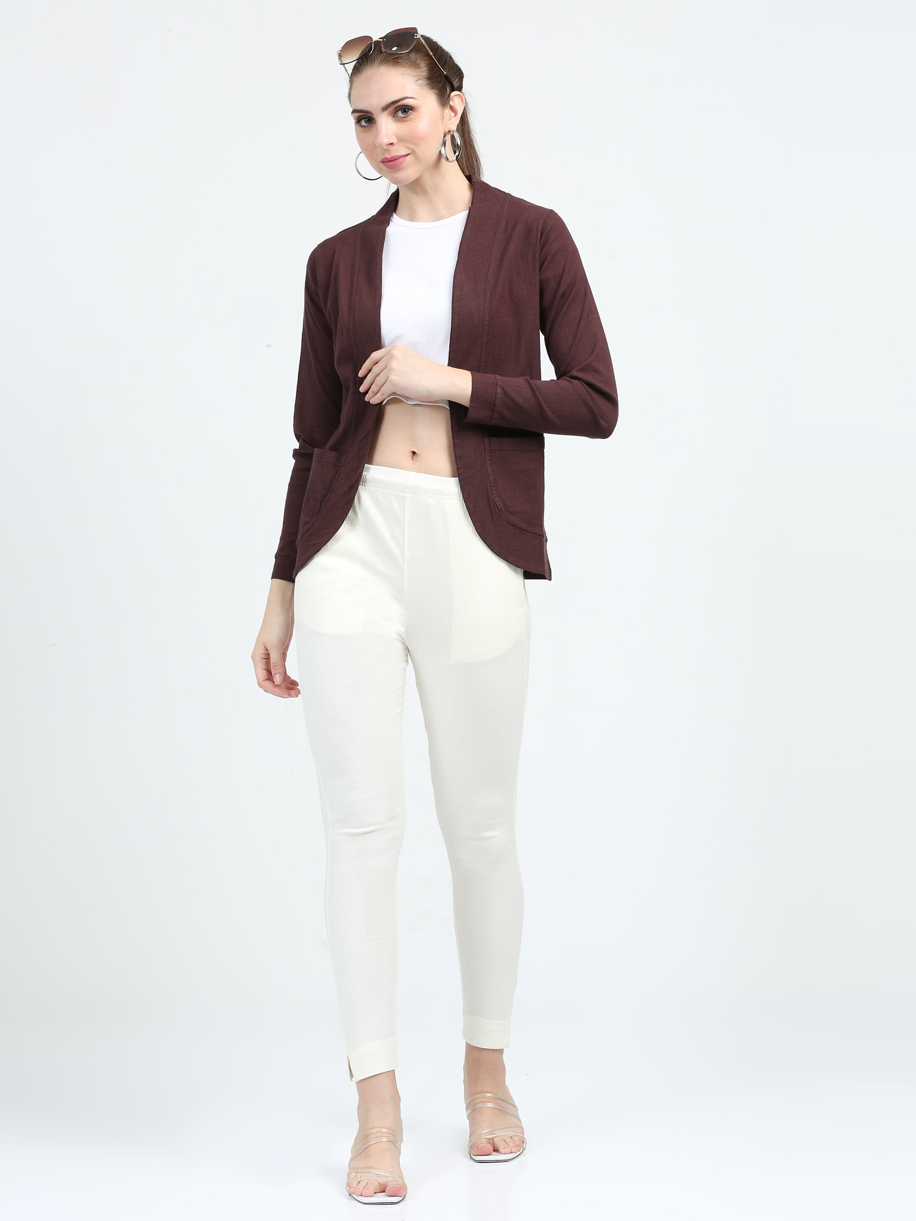 Off White Rayon Stretchable Kurti Pant