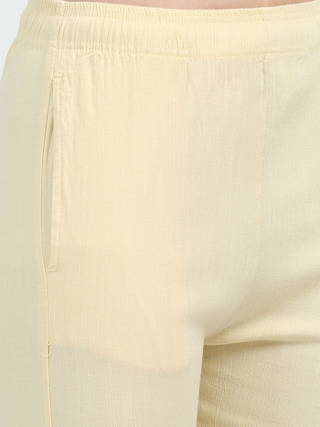 Cream Rayon Stretchable Kurti Pant