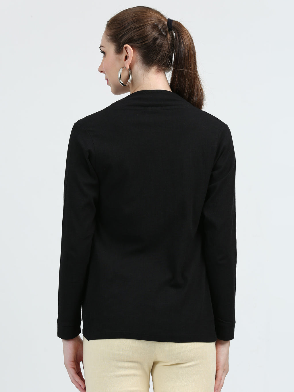 Rayon Stretchable Shrug Black