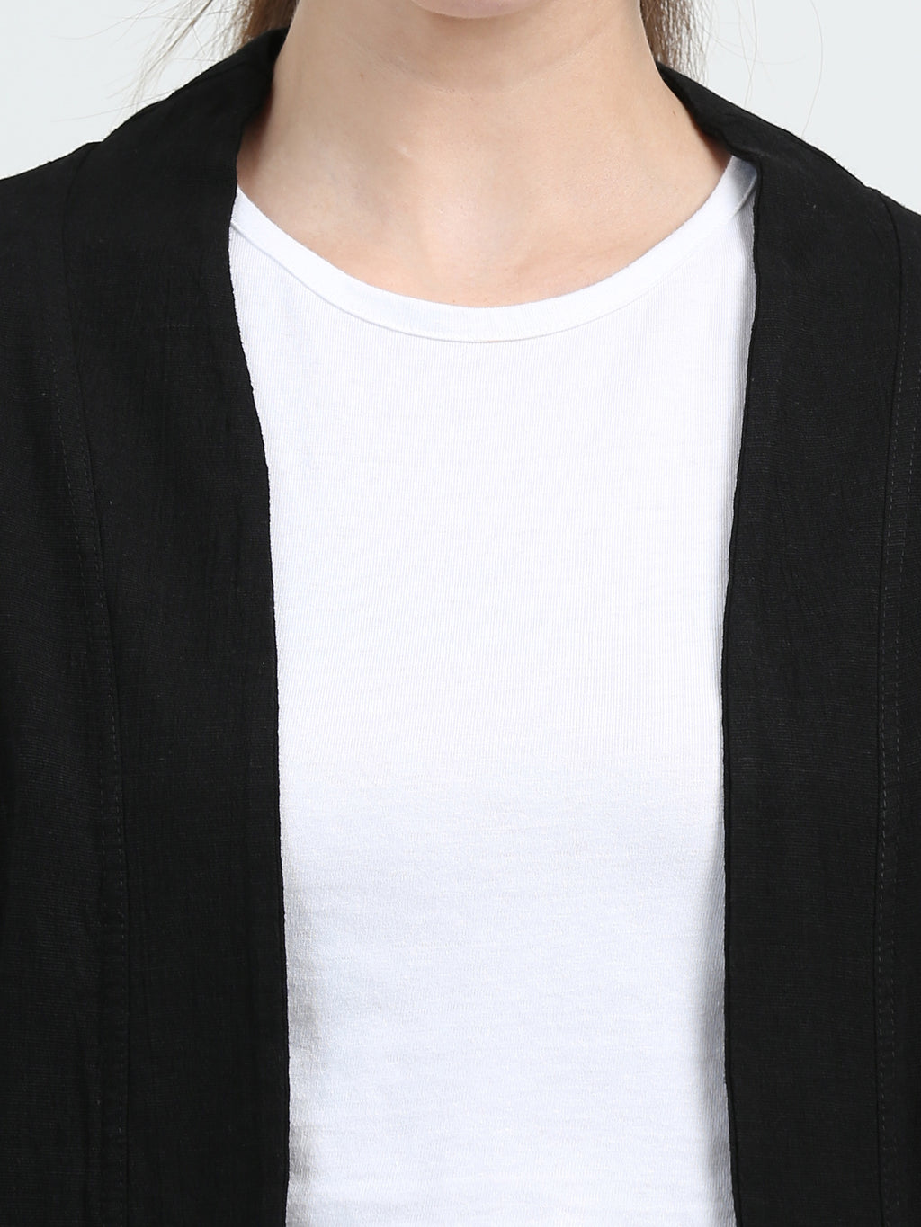Rayon Stretchable Shrug Black
