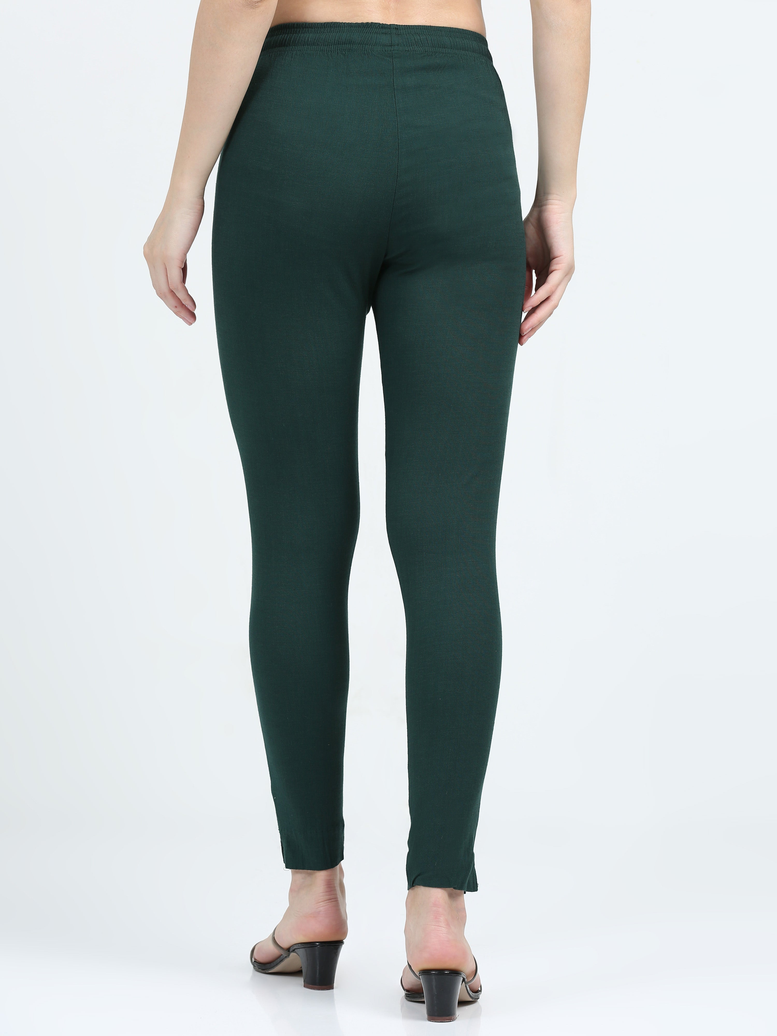 Bottle Green Rayon Stretchable Kurti Pant