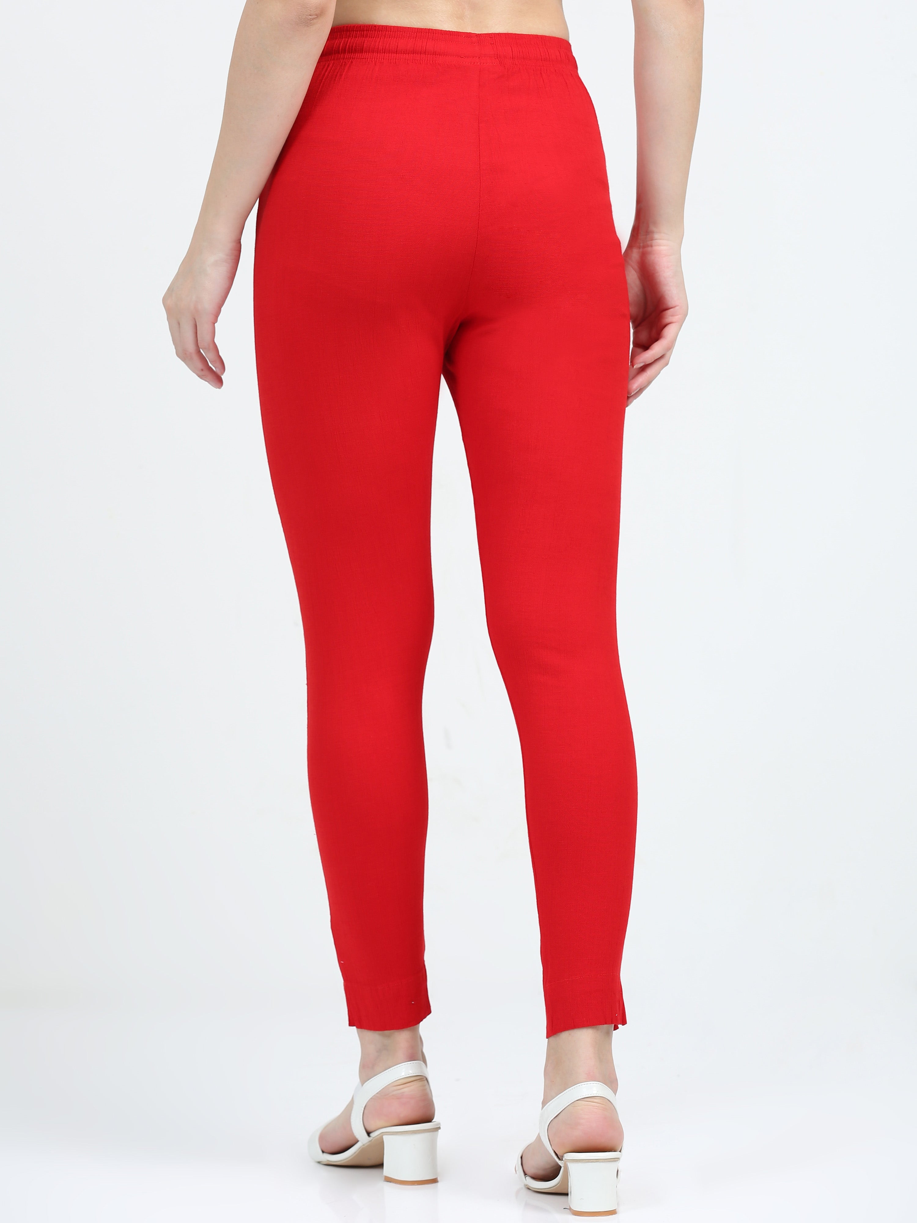 Red Rayon Stretchable Kurti Pant