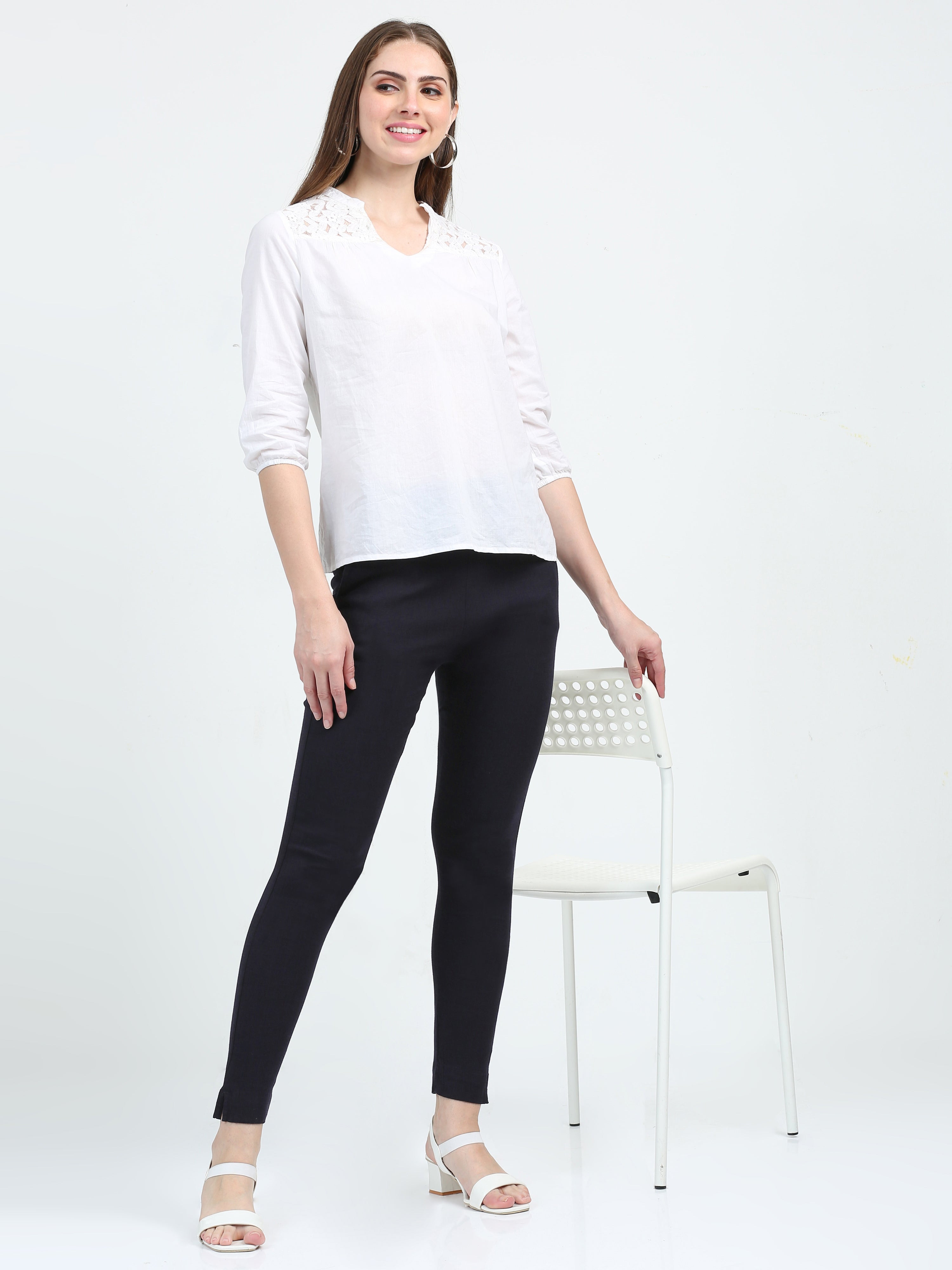 Navy Blue Rayon Stretchable Kurti Pant