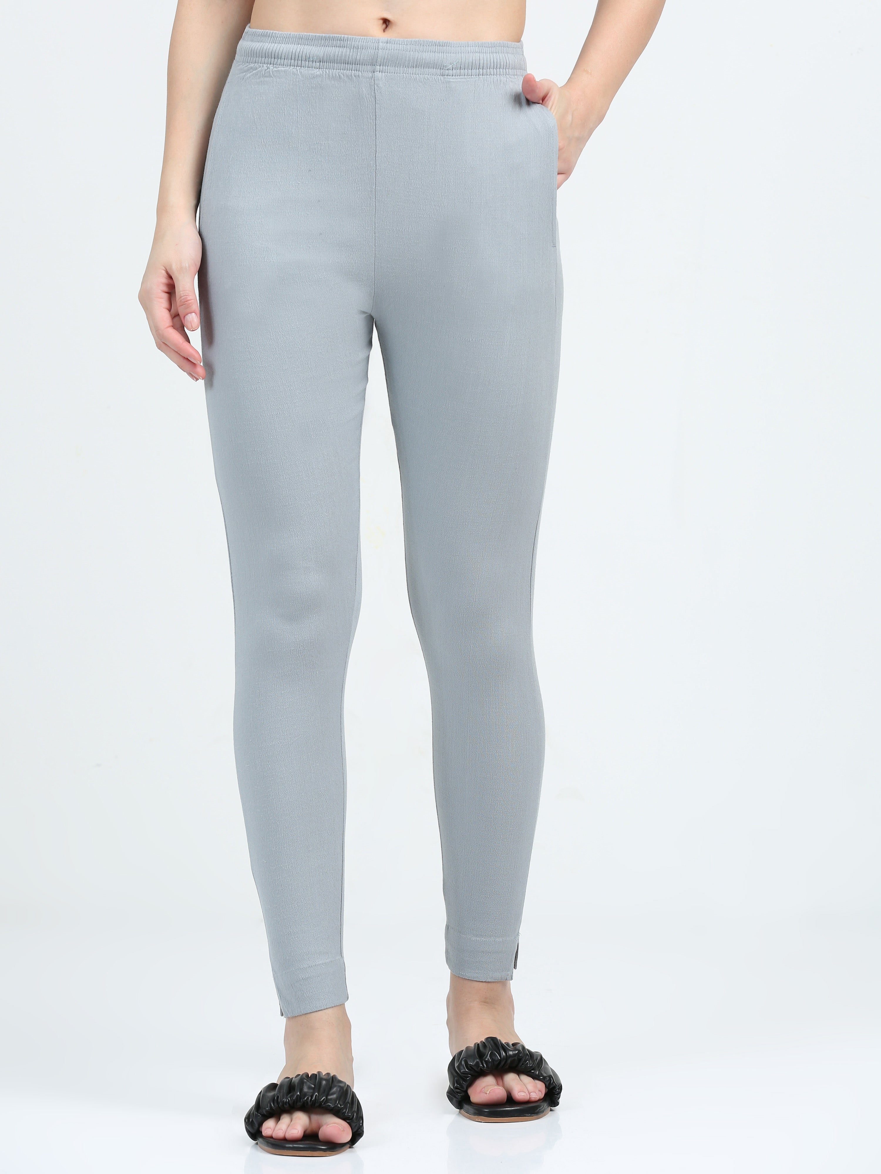 Lt Grey Rayon Stretchable Kurti Pant