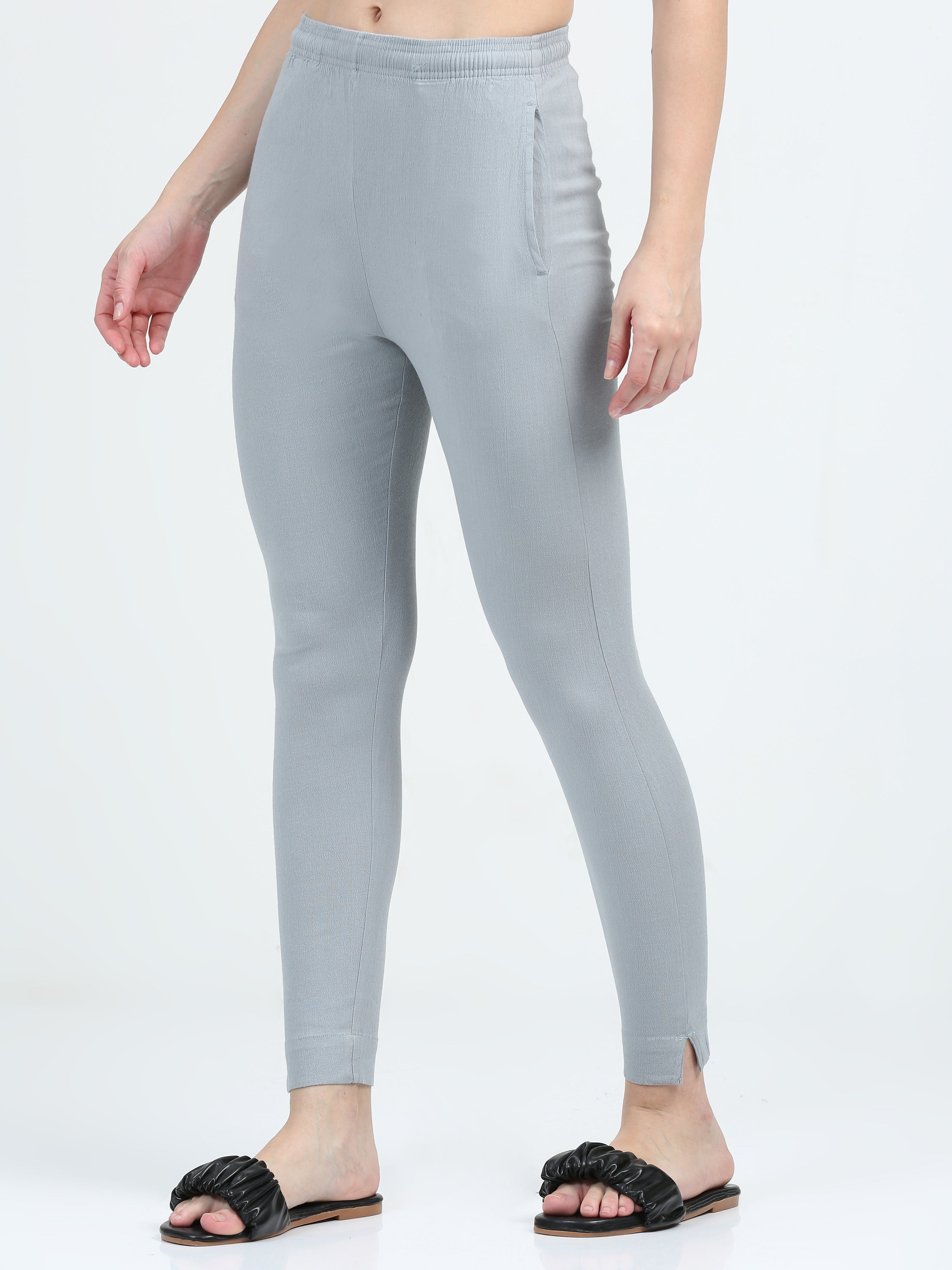 Lt Grey Rayon Stretchable Kurti Pant