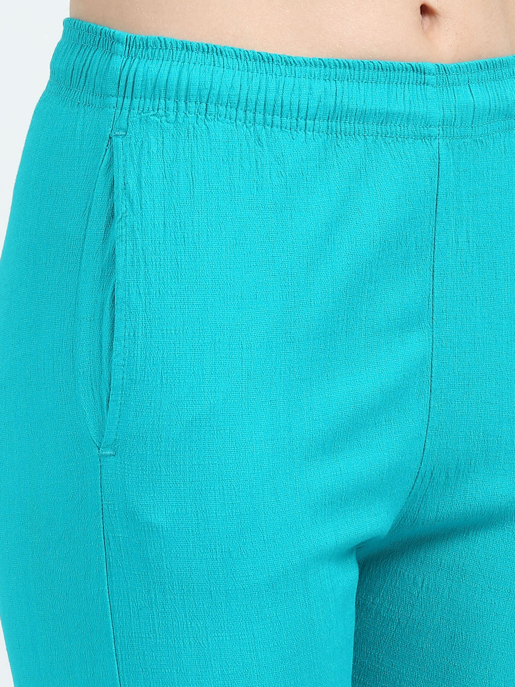 Rama Green Rayon Stretchable Kurti Pant