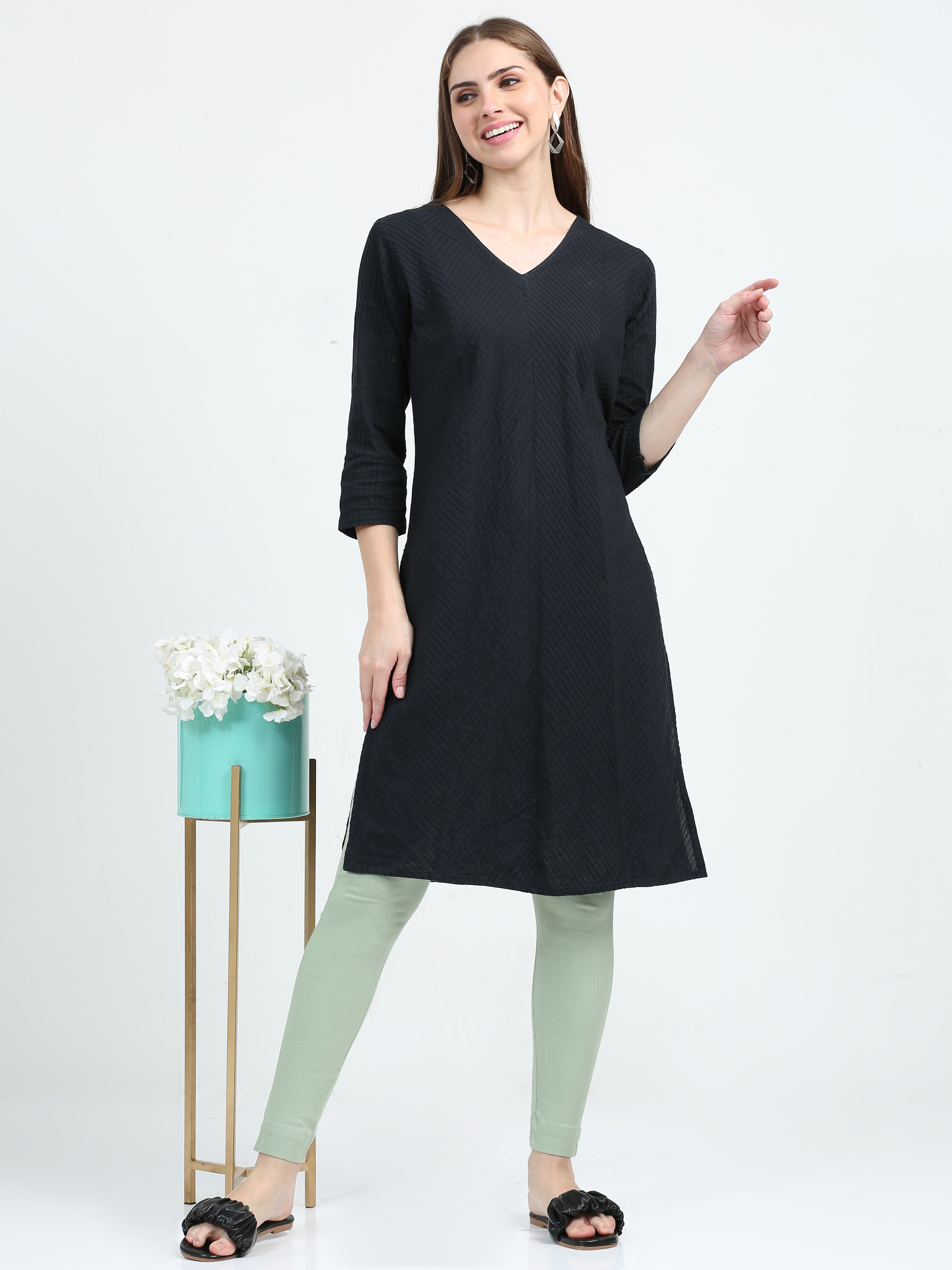Pista Green Rayon Stretchable Kurti Pant