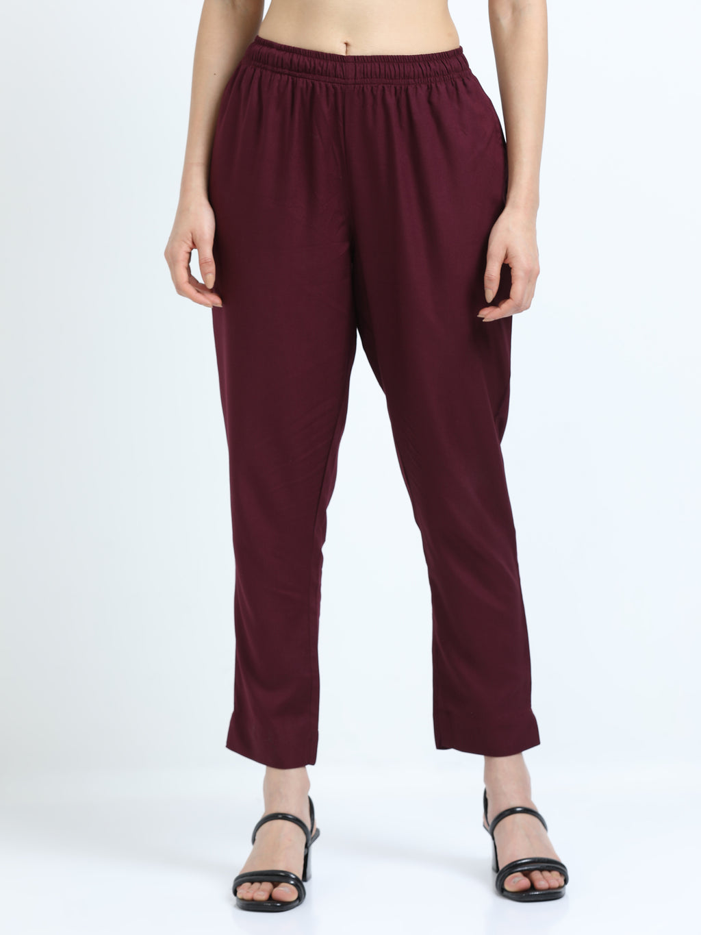 Maroon Viscose Rayon Kurti Pant
