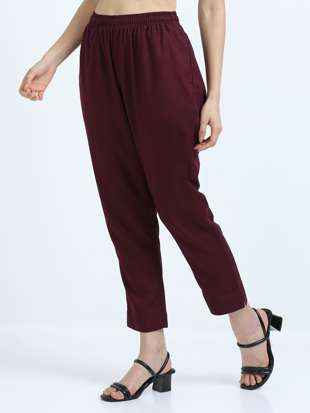 Maroon Viscose Rayon Kurti Pant