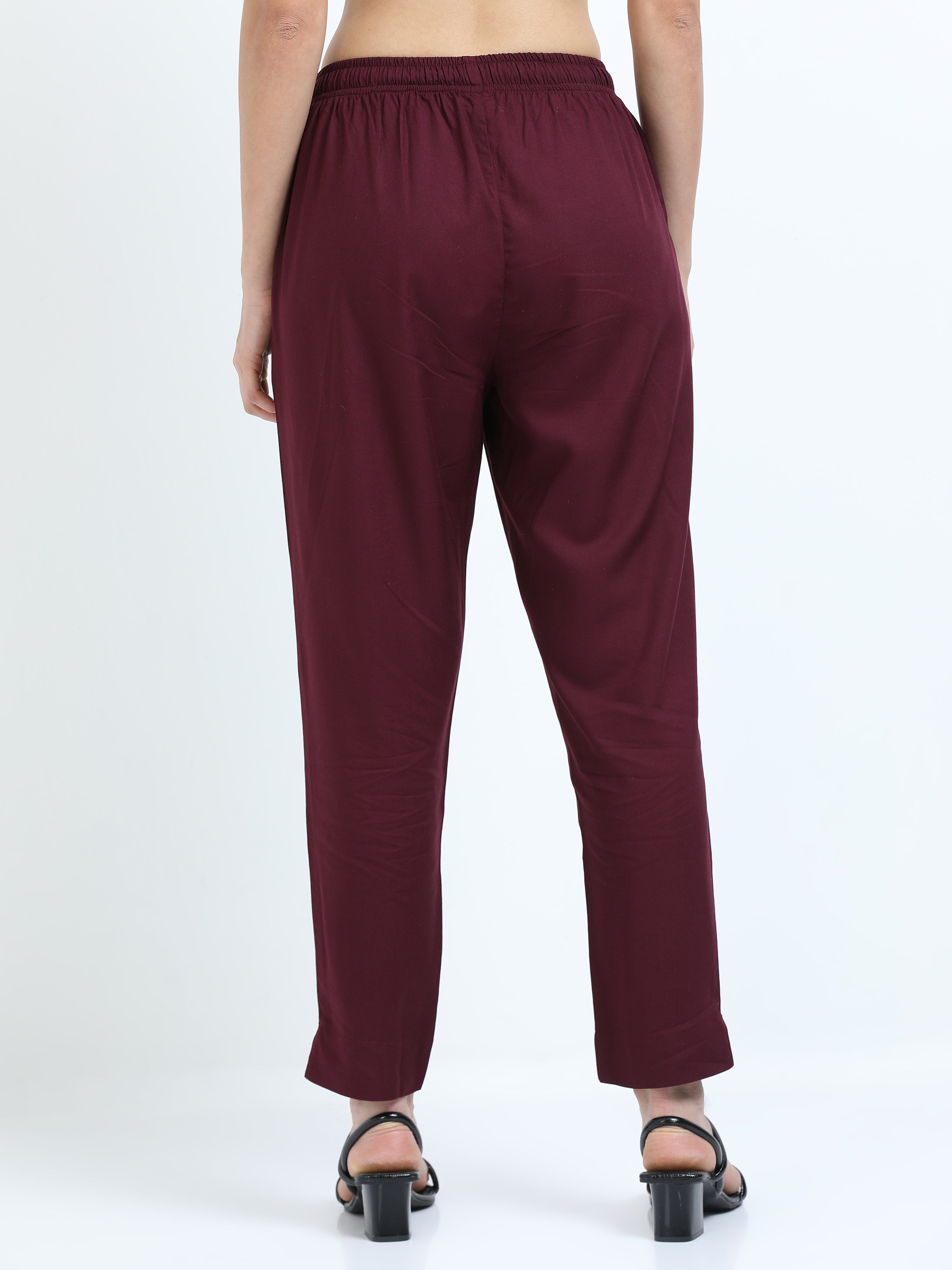 Maroon Viscose Rayon Kurti Pant