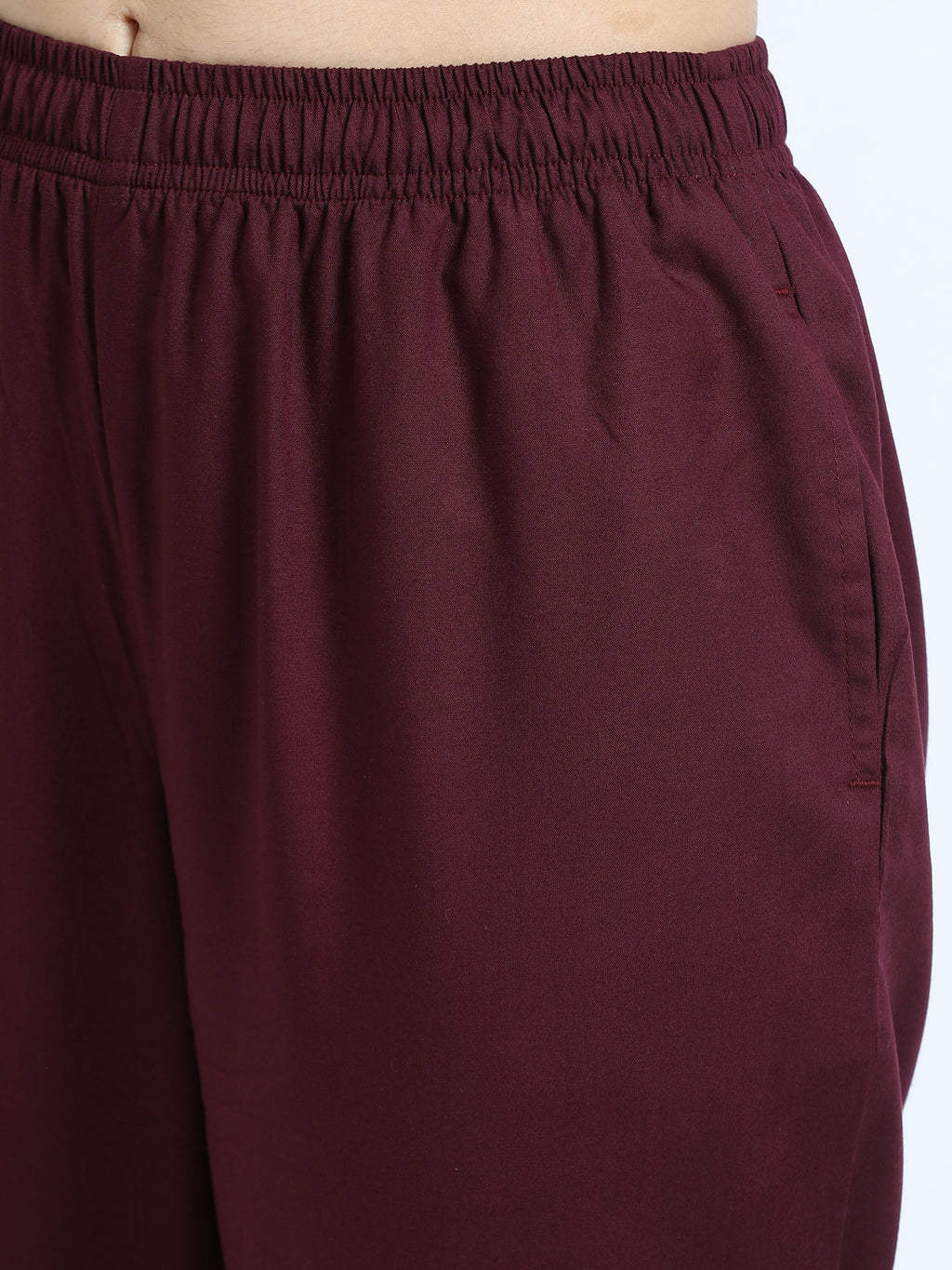 Maroon Viscose Rayon Kurti Pant