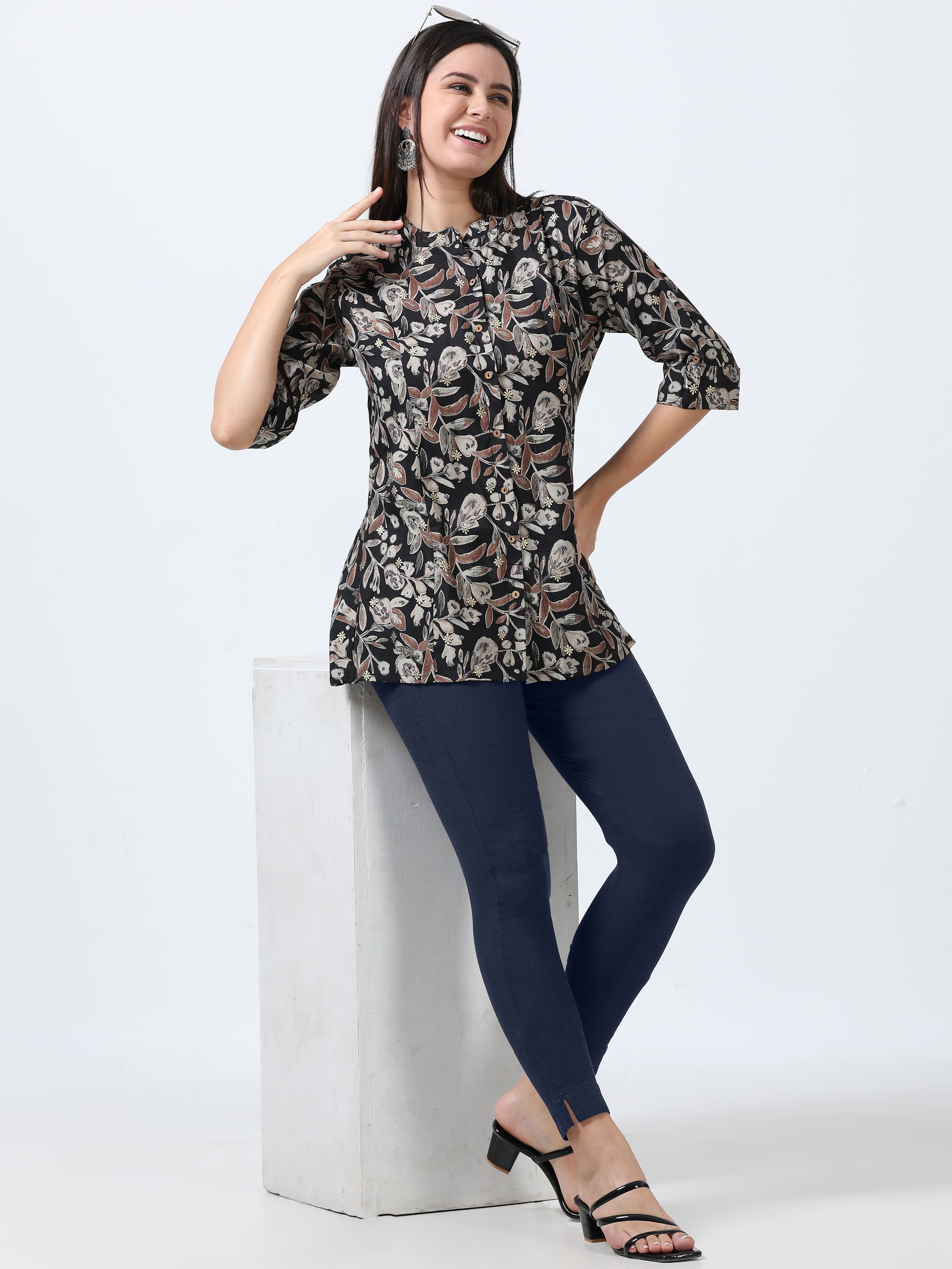 Denim Rayon Stretchable Kurti Pant