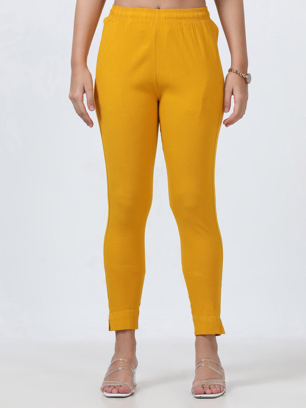 Mustard Rayon Stretchable Kurti Pant