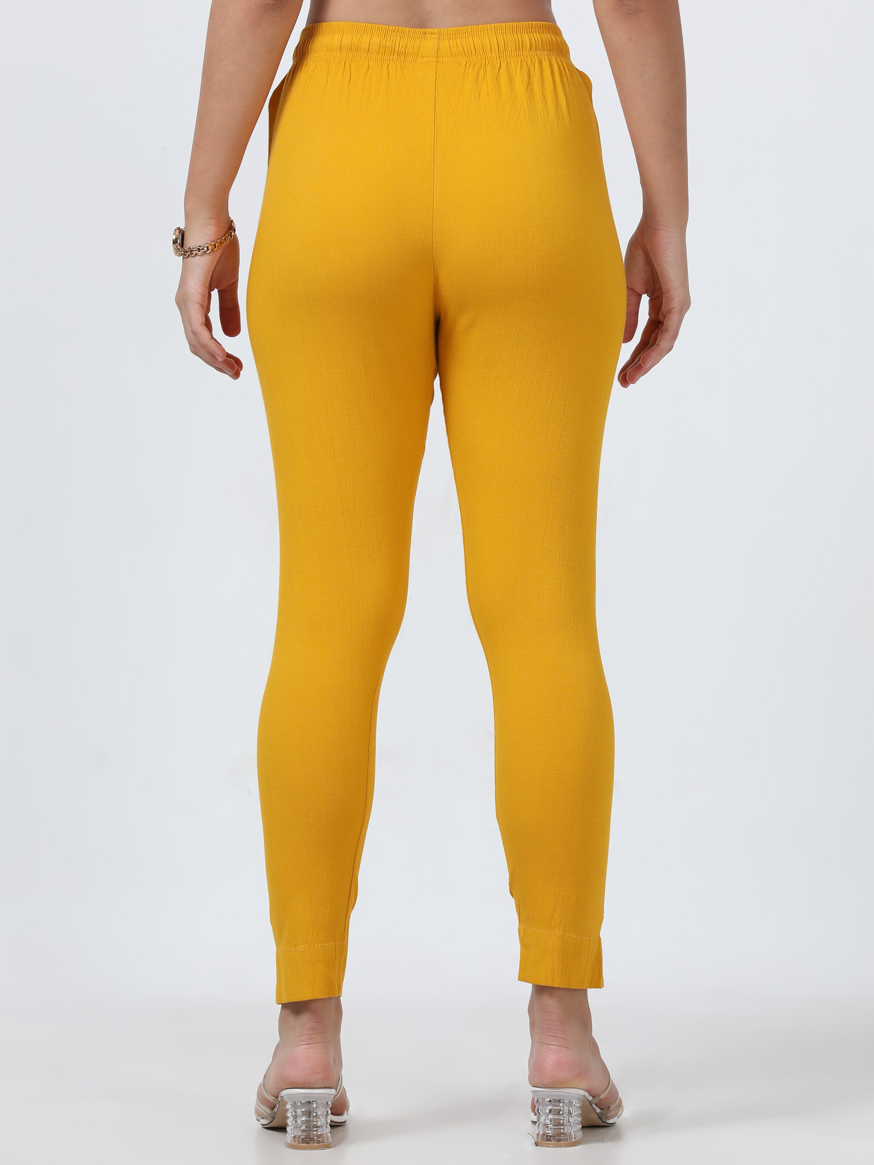 Mustard Rayon Stretchable Kurti Pant